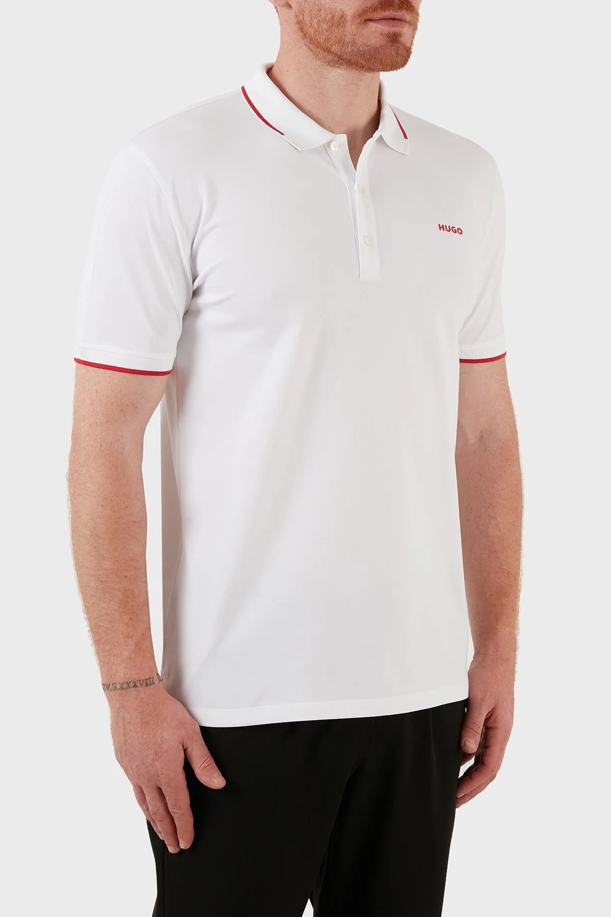 Hugo Pamuklu Slim Fit Düğmeli Polo T Shirt Erkek Polo Yaka T Shirt 50467344 100 BEYAZ - 2