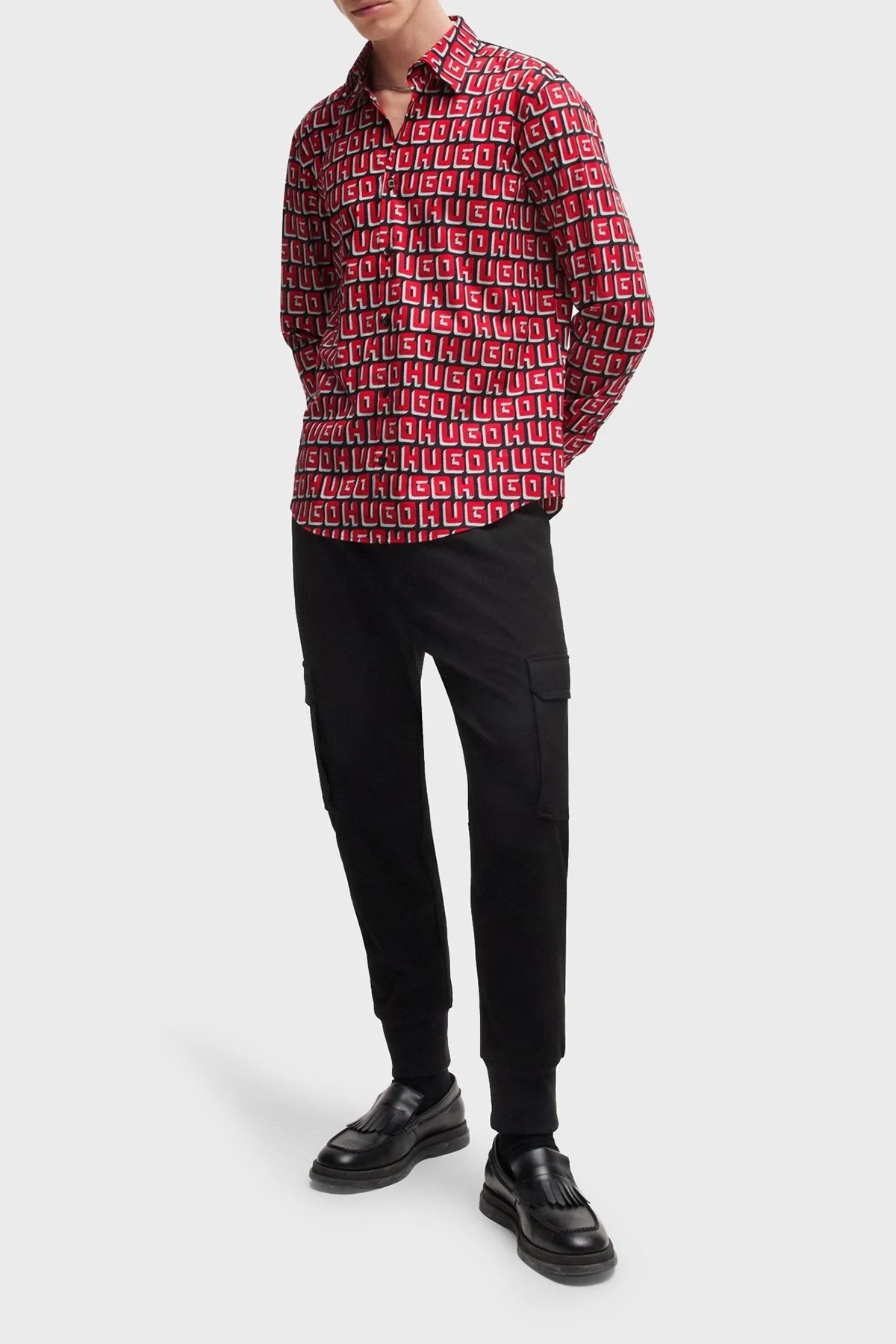 Hugo Pamuklu Slim Fit Erkek Gömlek 50519638 693 KIRMIZI - 3