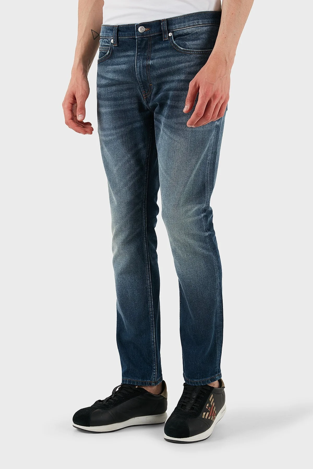 Hugo Pamuklu Slim Fit Normal Bel Dar Paça Jeans Erkek Kot Pantolon 50537686 411 LACİVERT - 1