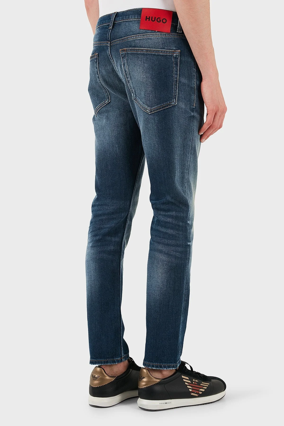 Hugo Pamuklu Slim Fit Normal Bel Dar Paça Jeans Erkek Kot Pantolon 50537686 411 LACİVERT - 4