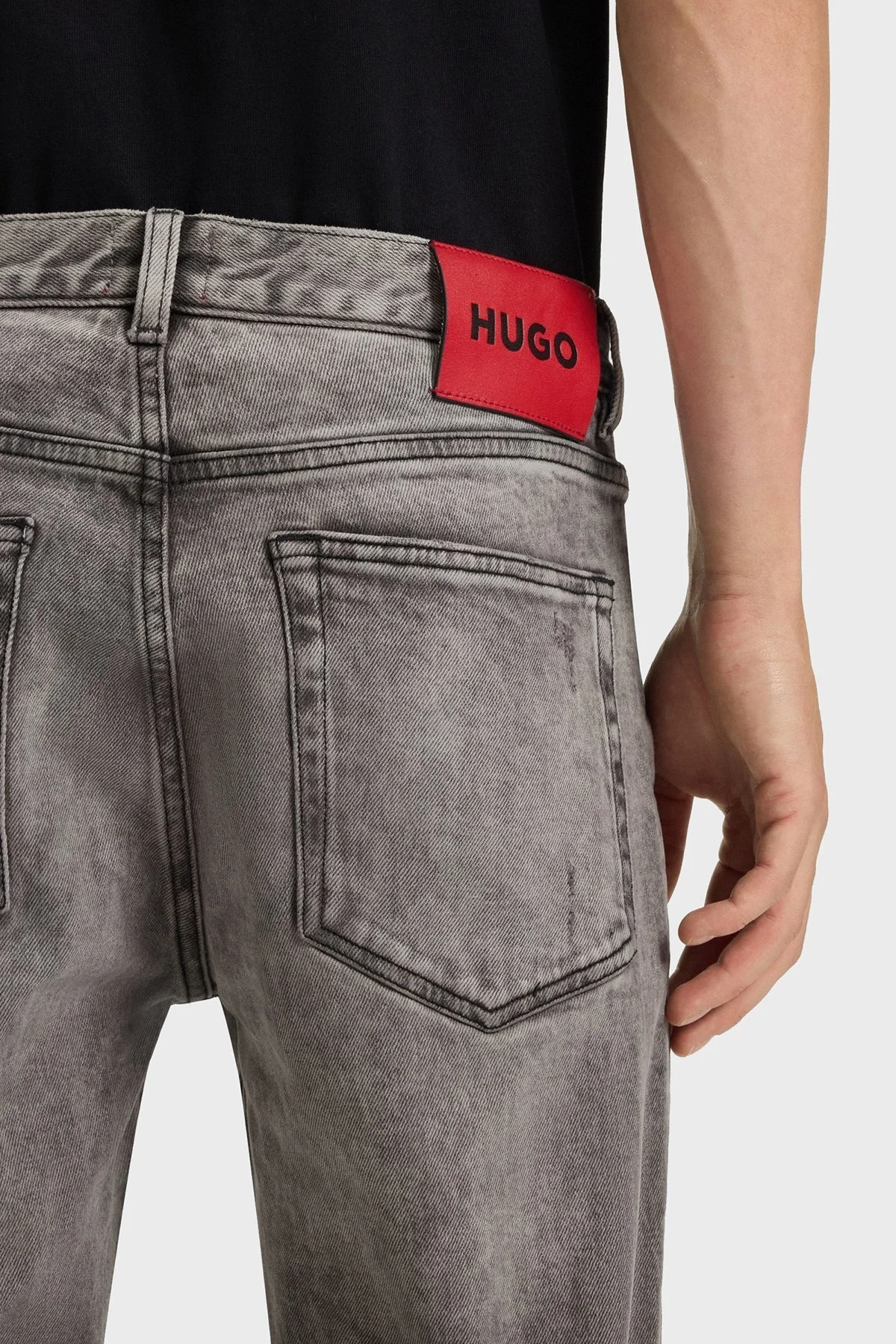 Hugo Pamuklu Slim Fit Normal Bel Dar Paça Jeans Erkek Kot Pantolon 50542687 041 GRİ - 4