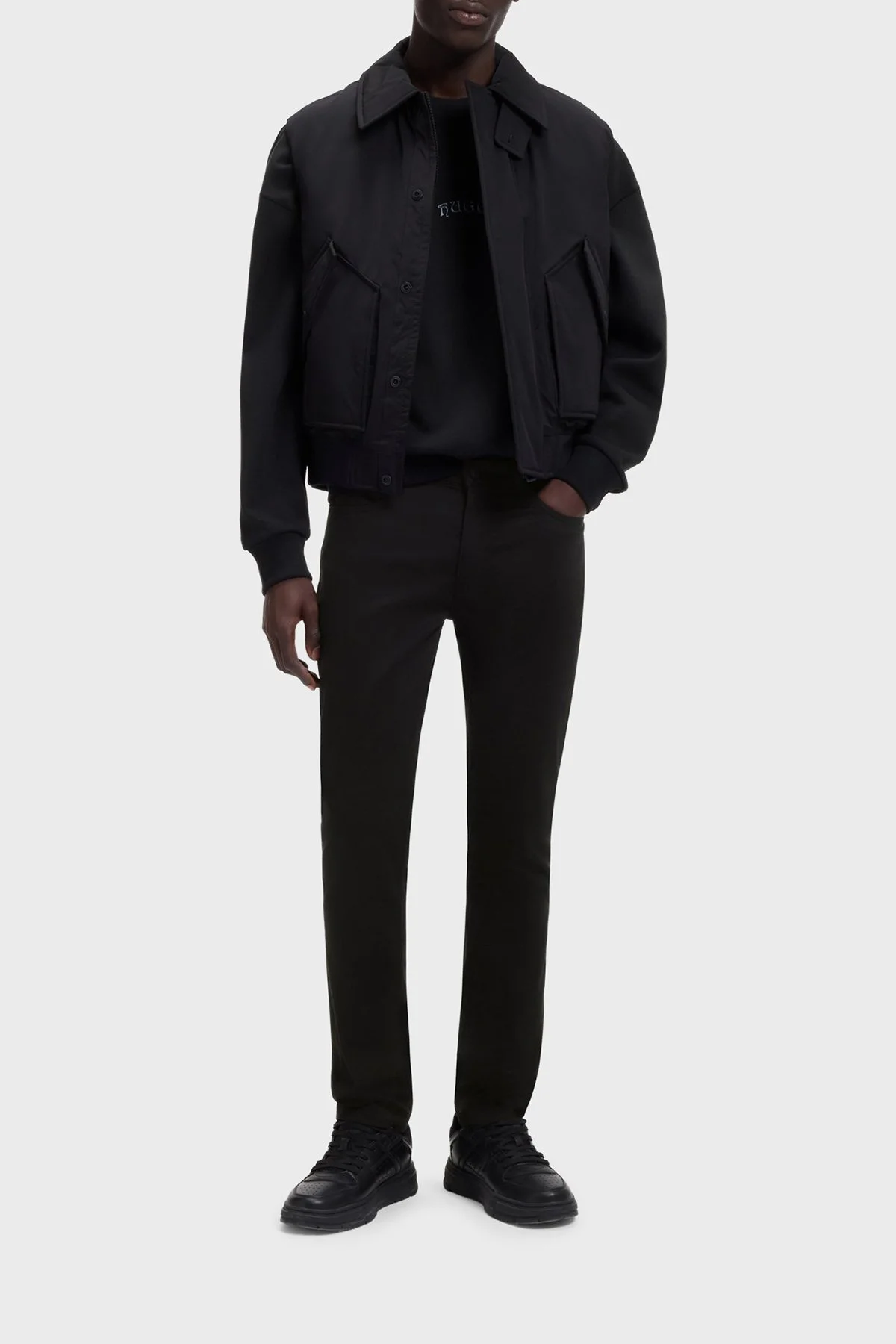 Hugo Pamuklu Slim Fit Normal Bel Dar Paça Jeans Erkek Kot Pantolon 50547253 001 SİYAH - 2