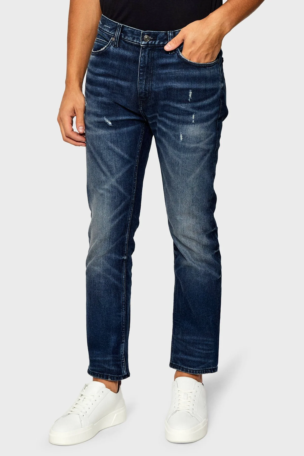 Hugo Pamuklu Slim Fit Normal Bel Dar Paça Jeans Erkek Kot Pantolon 50550143 413 LACİVERT - 3