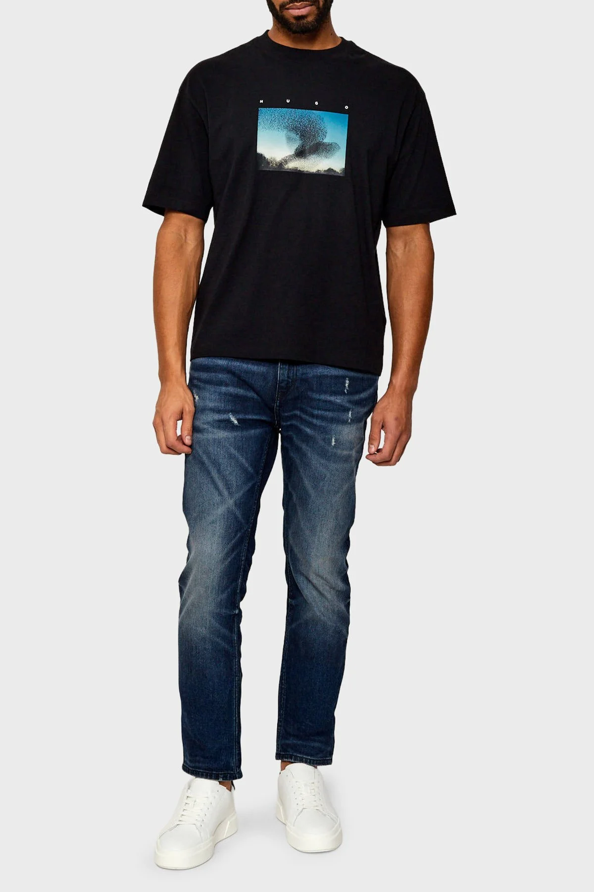 Hugo Pamuklu Slim Fit Normal Bel Dar Paça Jeans Erkek Kot Pantolon 50550143 413 LACİVERT - 2