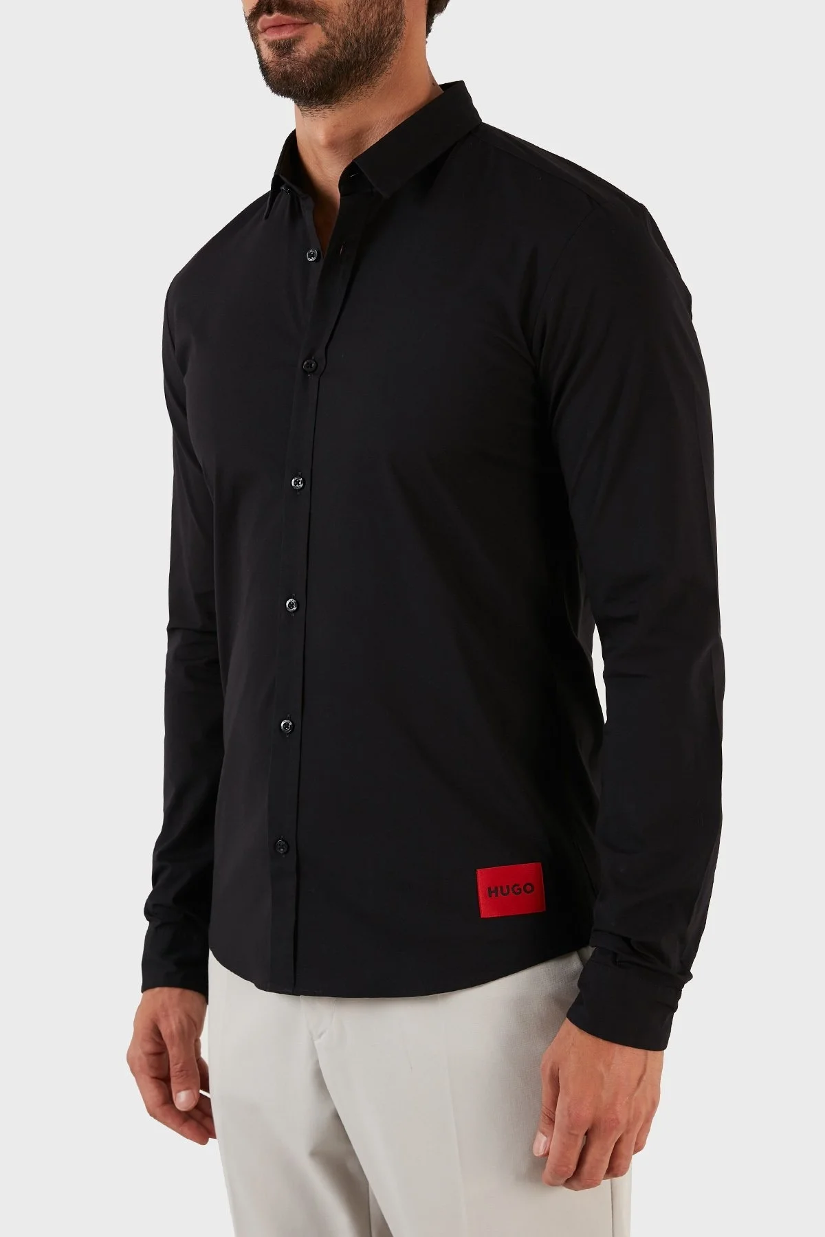 Hugo Pamuklu Streç Extra Slim Fit Erkek Gömlek 50475687 001 SİYAH - 3