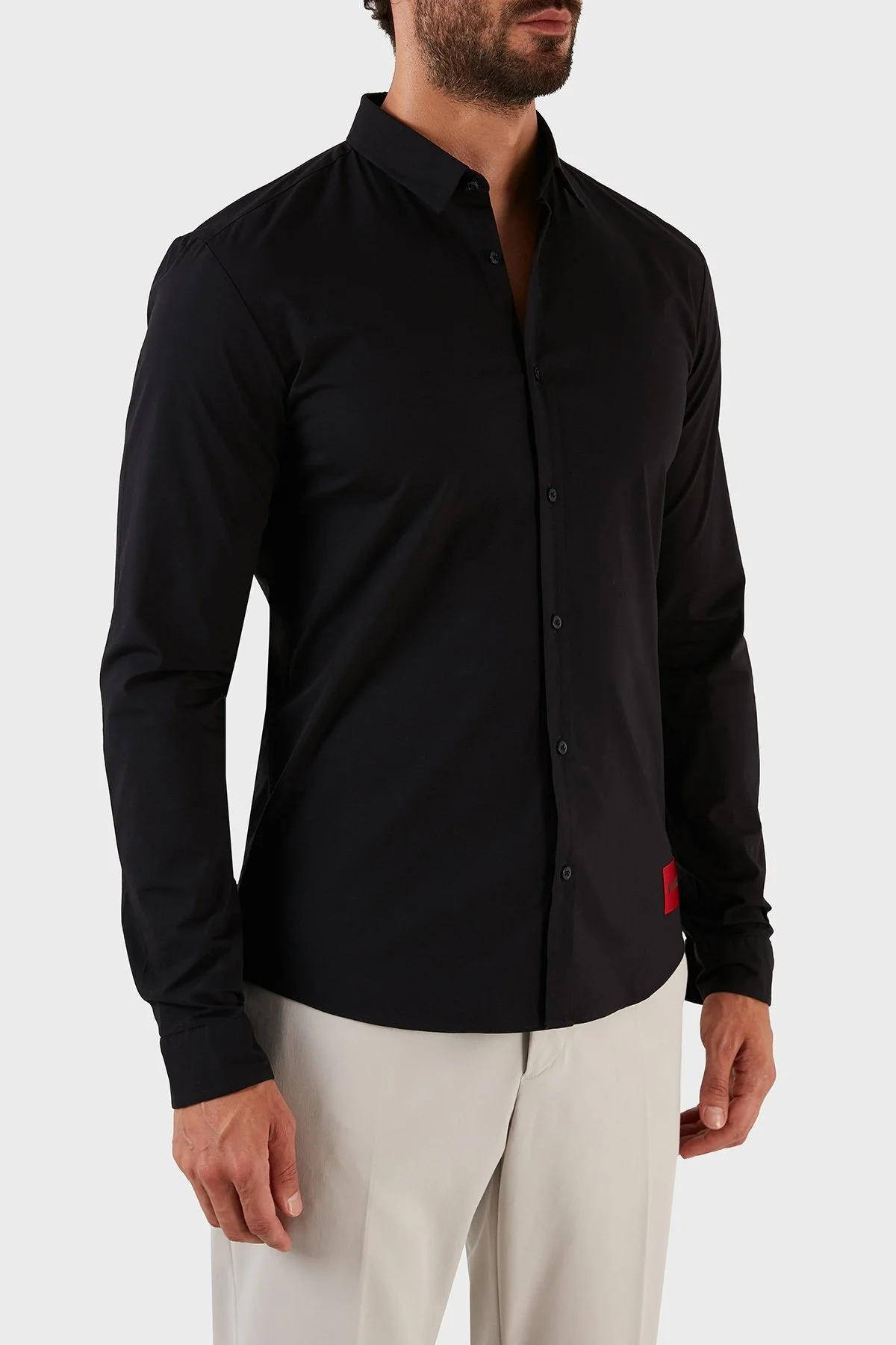 Hugo Pamuklu Streç Extra Slim Fit Erkek Gömlek 50475687 001 SİYAH - 4