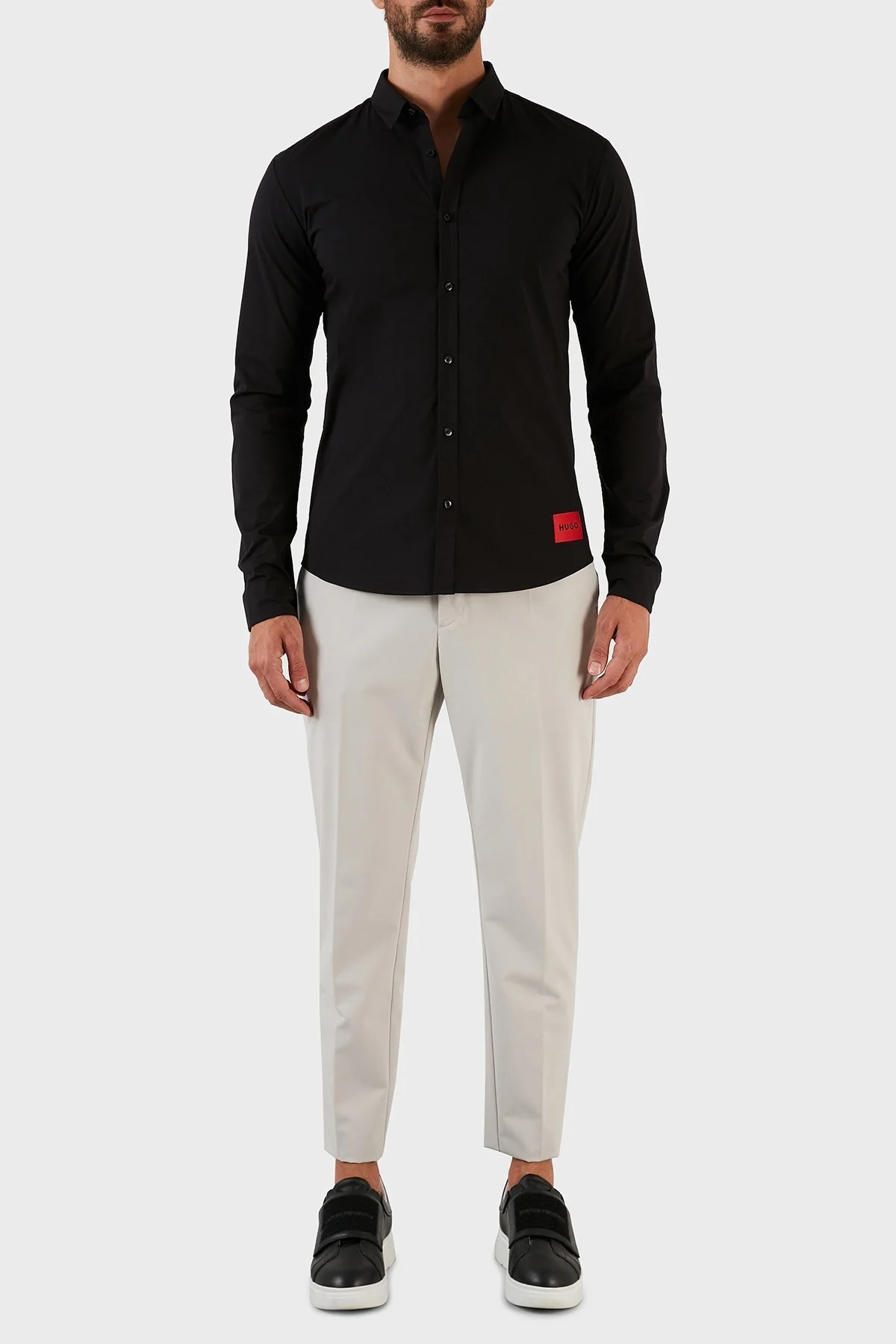 Hugo Pamuklu Streç Extra Slim Fit Erkek Gömlek 50475687 001 SİYAH - 5