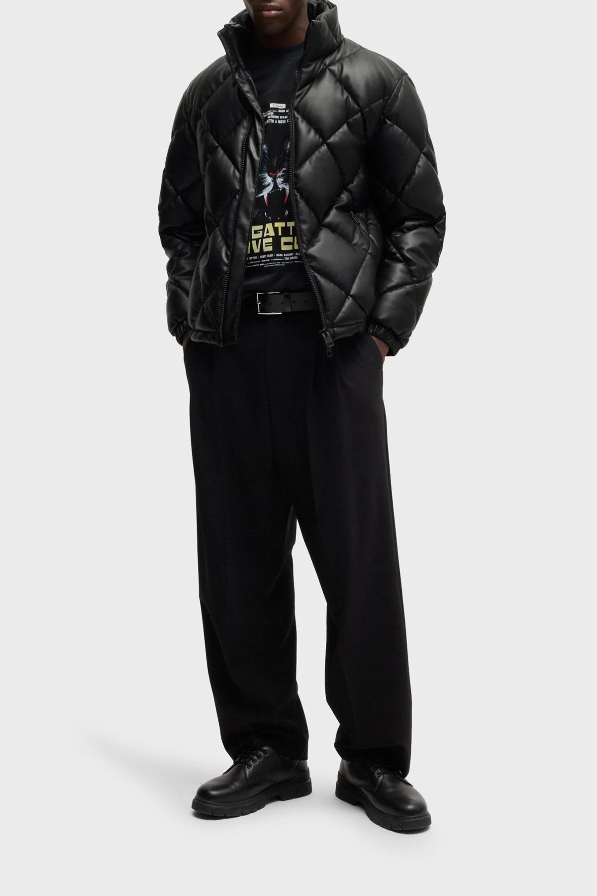 Hugo Regular Fit Dik Yaka Kapitone Şişme Erkek Mont 50524237 001 SİYAH - 2