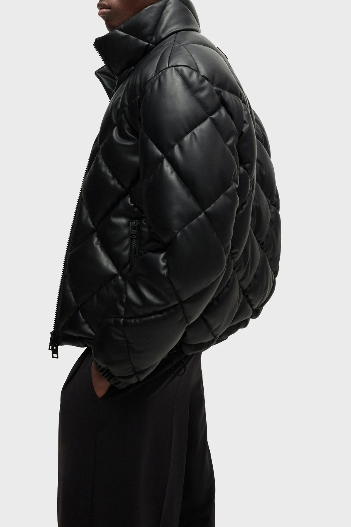 Hugo Regular Fit Dik Yaka Kapitone Şişme Erkek Mont 50524237 001 SİYAH - 5