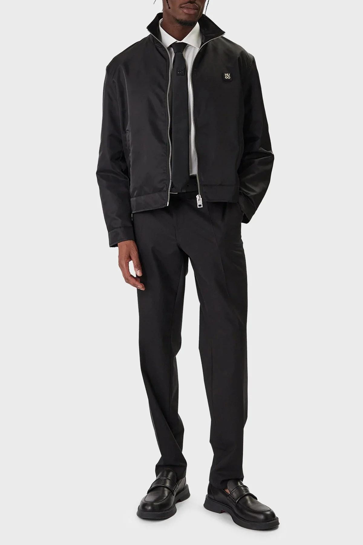 Hugo Regular Fit Dik Yaka Logolu Erkek Mont 50552664 001 SİYAH - 8