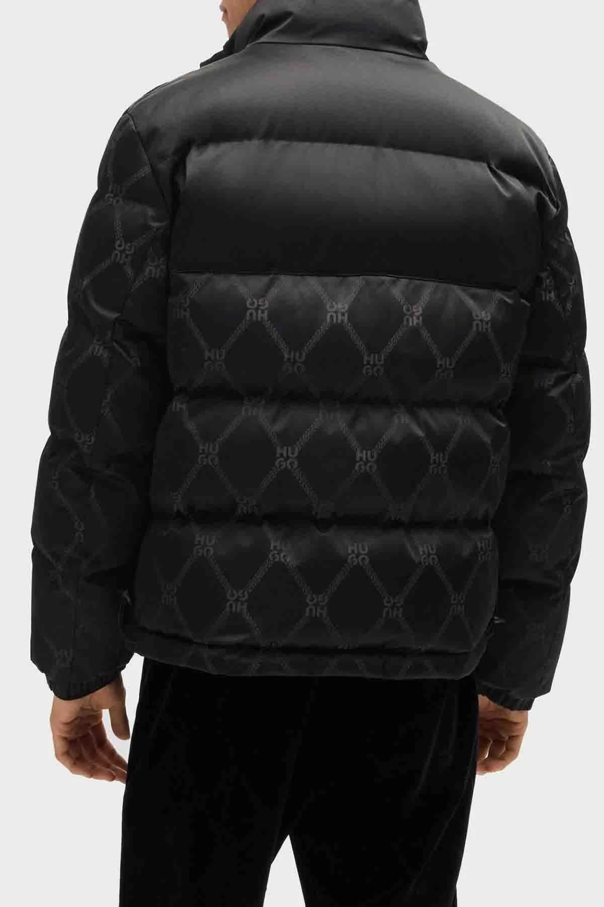 Hugo Regular Fit Dik Yaka Logolu Şişme Erkek Mont 50525347 001 SİYAH - 3