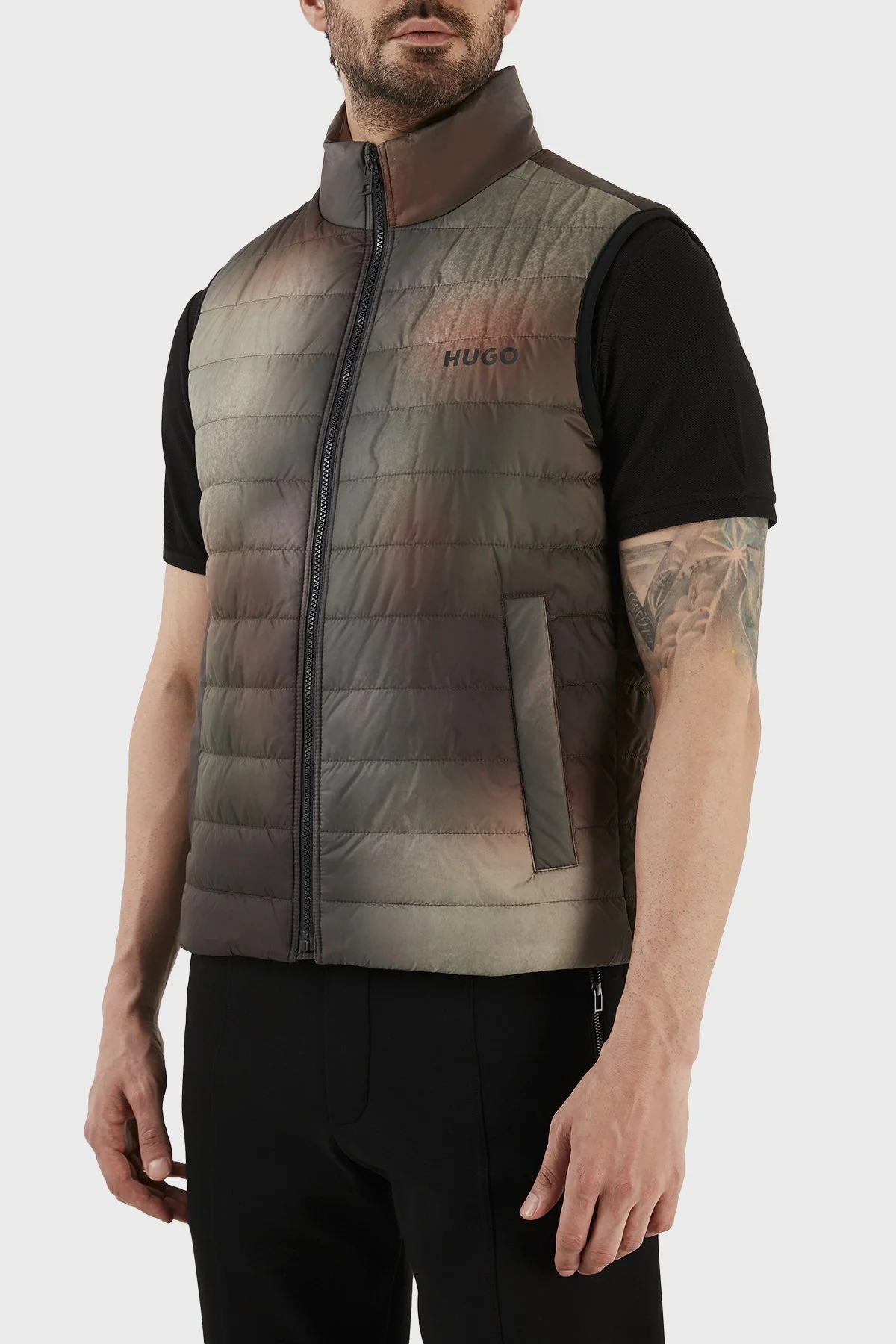 Hugo Regular Fit Fermuarlı Dik Yaka Şişme Erkek Yelek 50485247 960 HAKİ - 9