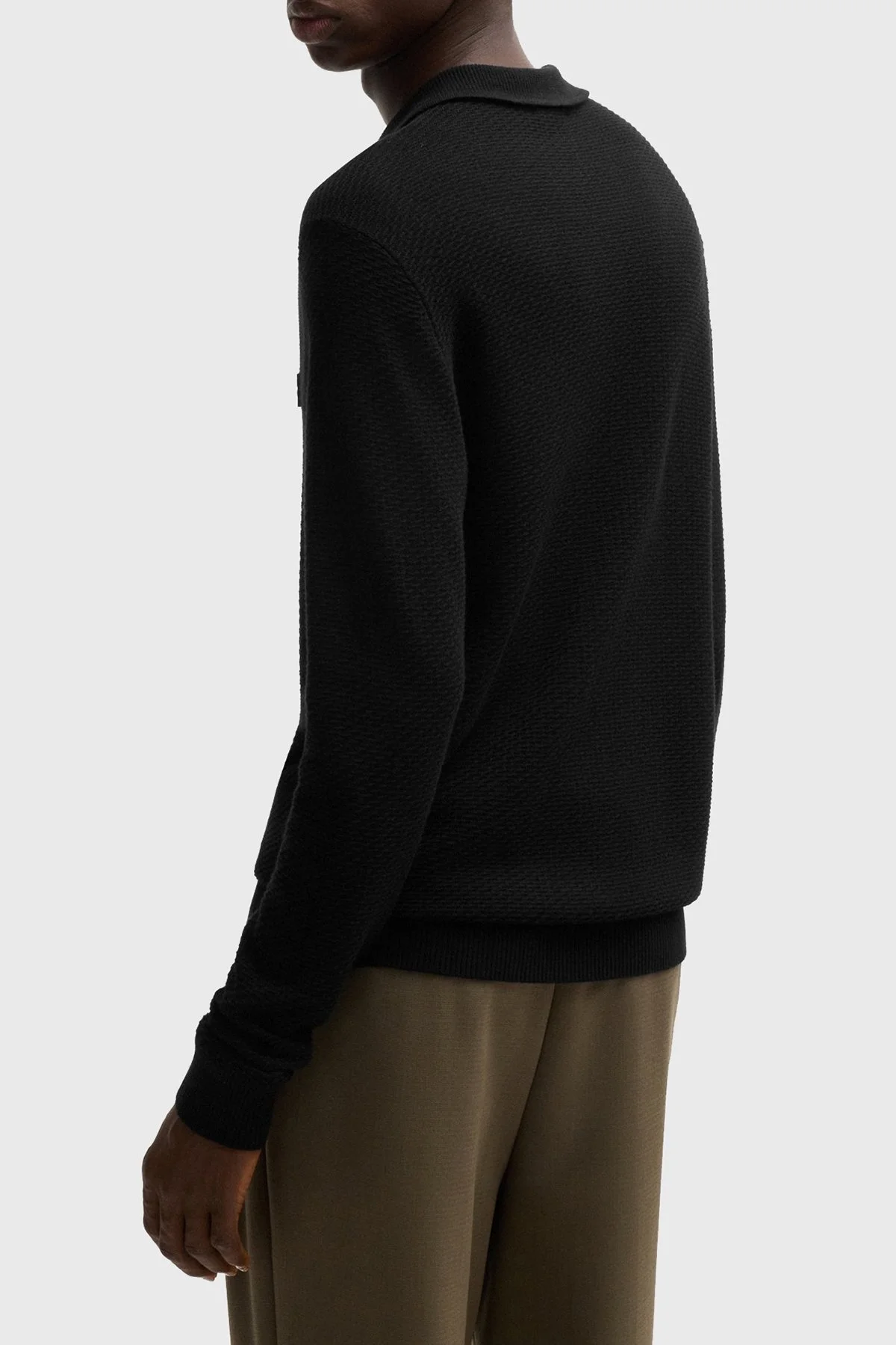 Hugo Regular Fit Yarım Fermuarlı Polo Yaka Erkek Kazak 50516640 001 SİYAH - 7