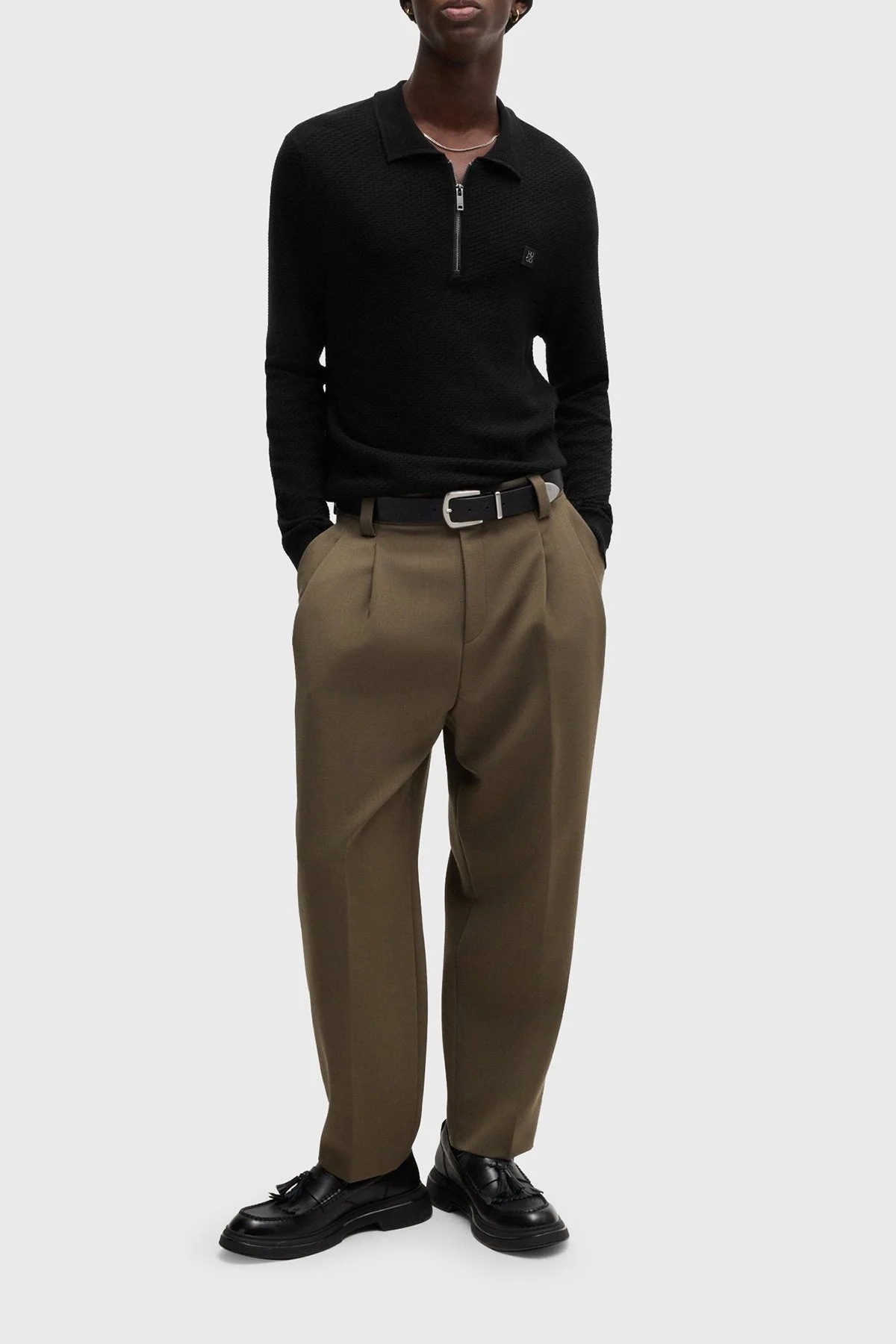 Hugo Regular Fit Yarım Fermuarlı Polo Yaka Erkek Kazak 50516640 001 SİYAH - 8