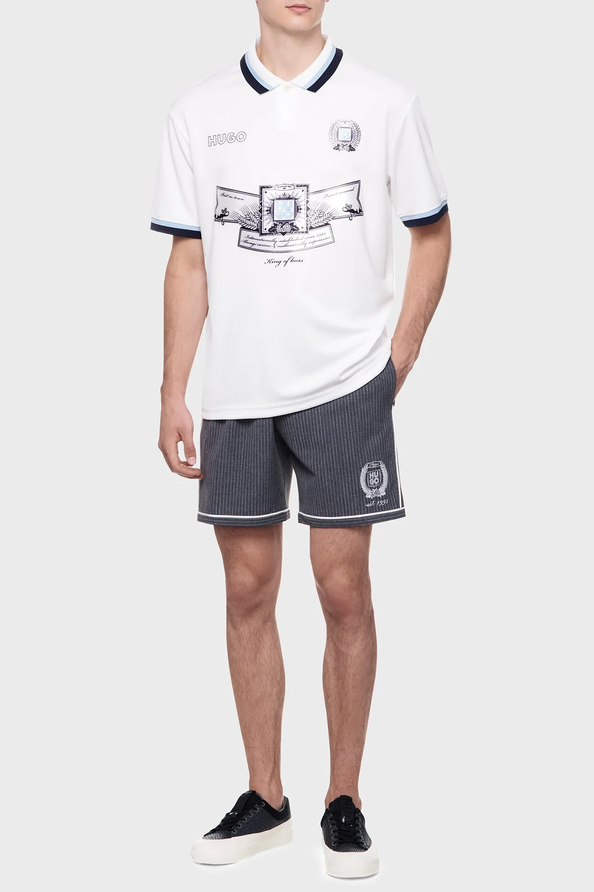 Hugo Relaxed Fit Logo Desenli Düğmeli Erkek Polo Yaka T Shirt 50516088 100 BEYAZ - 2