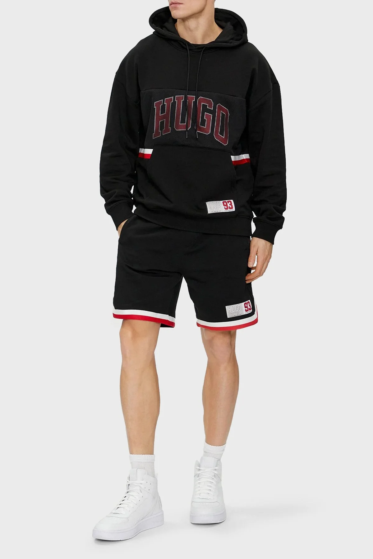 Hugo Şeritli % 100 Pamuk Relaxed Fit Normal Bel Erkek Short 50510163 001 SİYAH - 2