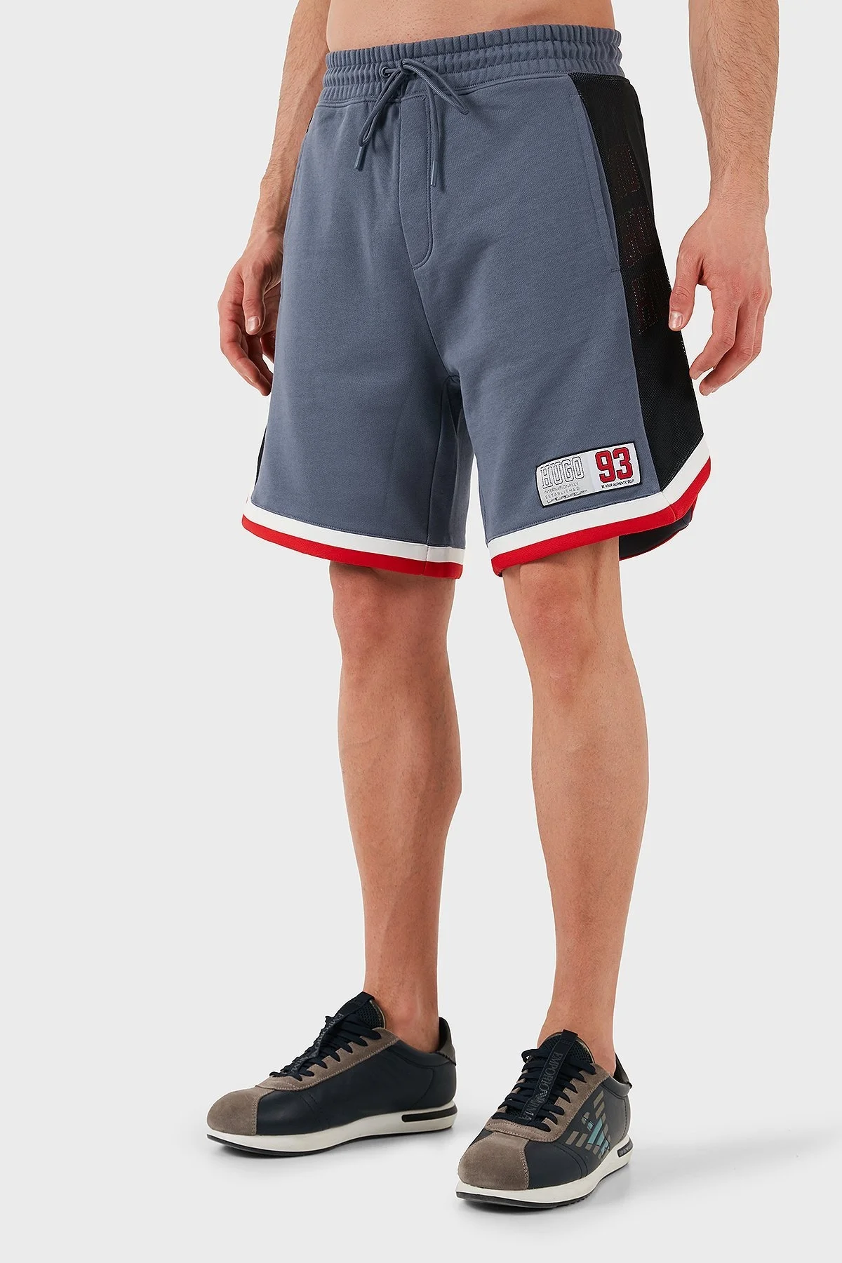 Hugo Şeritli % 100 Pamuk Relaxed Fit Normal Bel Erkek Short 50510163 462 MAVİ - 3