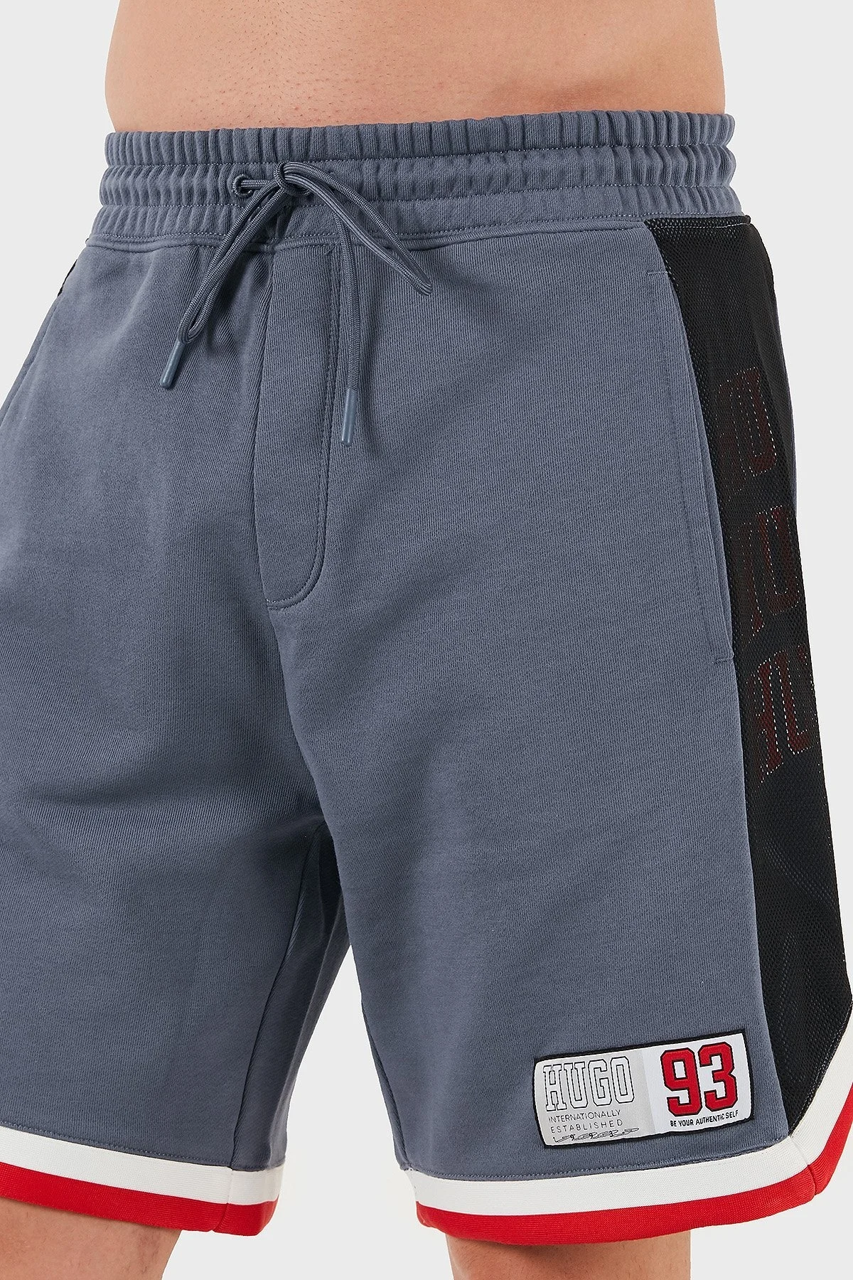 Hugo Şeritli % 100 Pamuk Relaxed Fit Normal Bel Erkek Short 50510163 462 MAVİ - 5