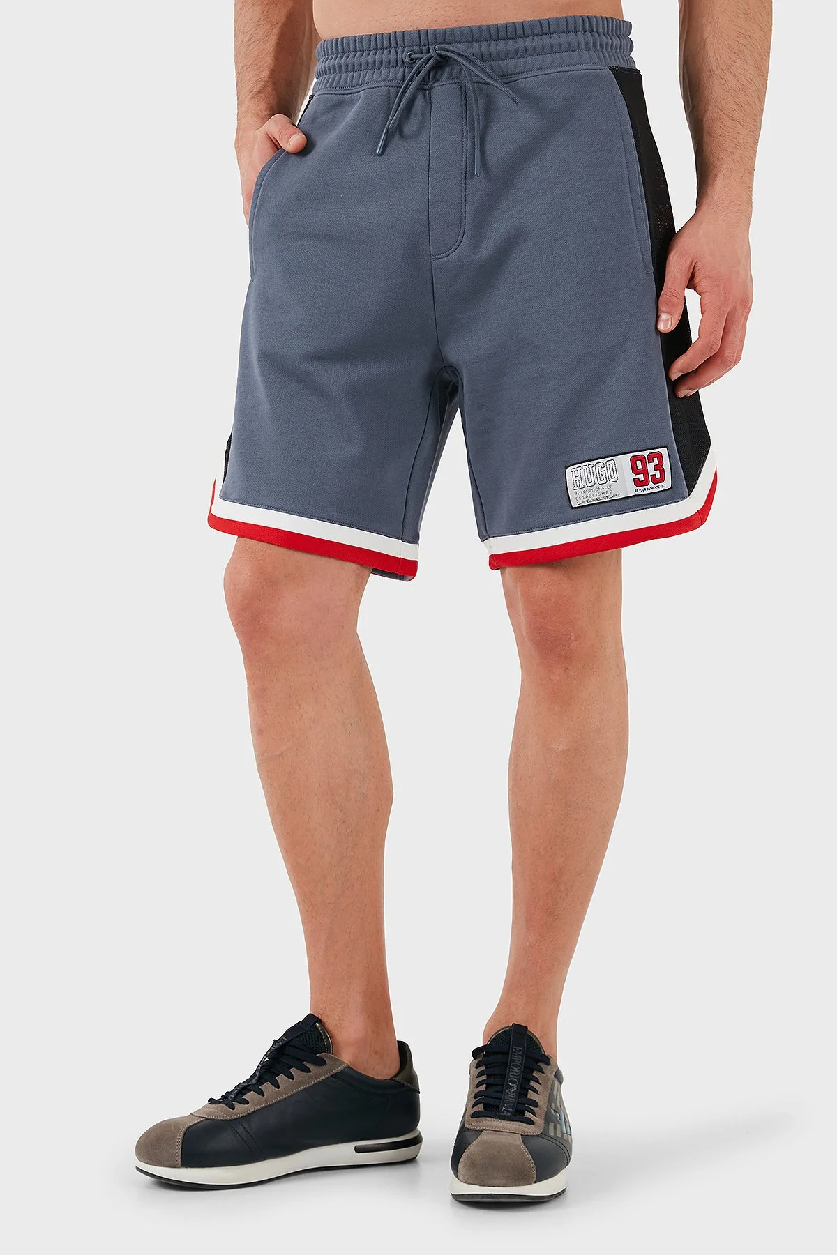 Hugo Şeritli % 100 Pamuk Relaxed Fit Normal Bel Erkek Short 50510163 462 MAVİ - 1