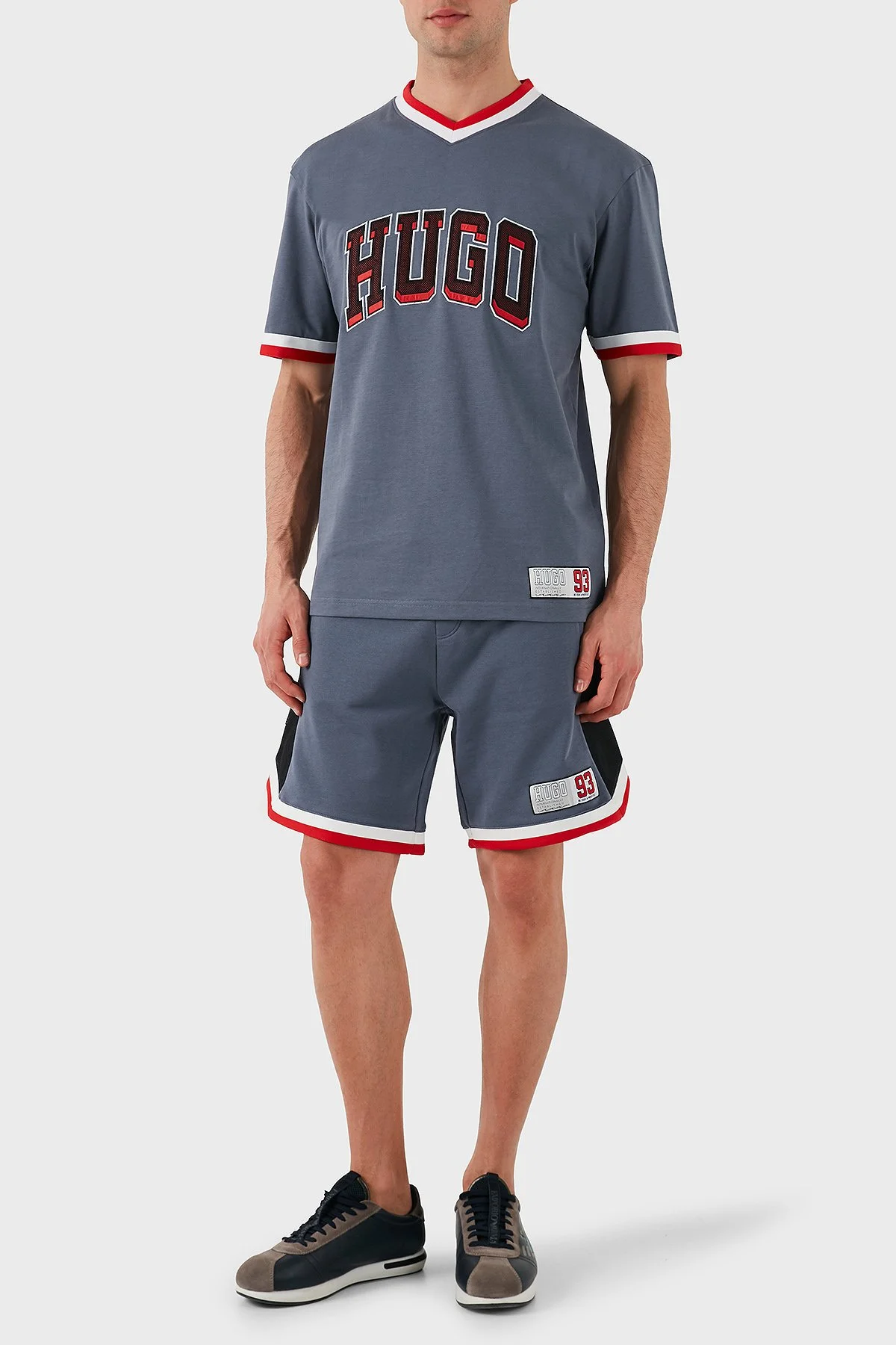 Hugo Şeritli % 100 Pamuk Relaxed Fit Normal Bel Erkek Short 50510163 462 MAVİ - 2