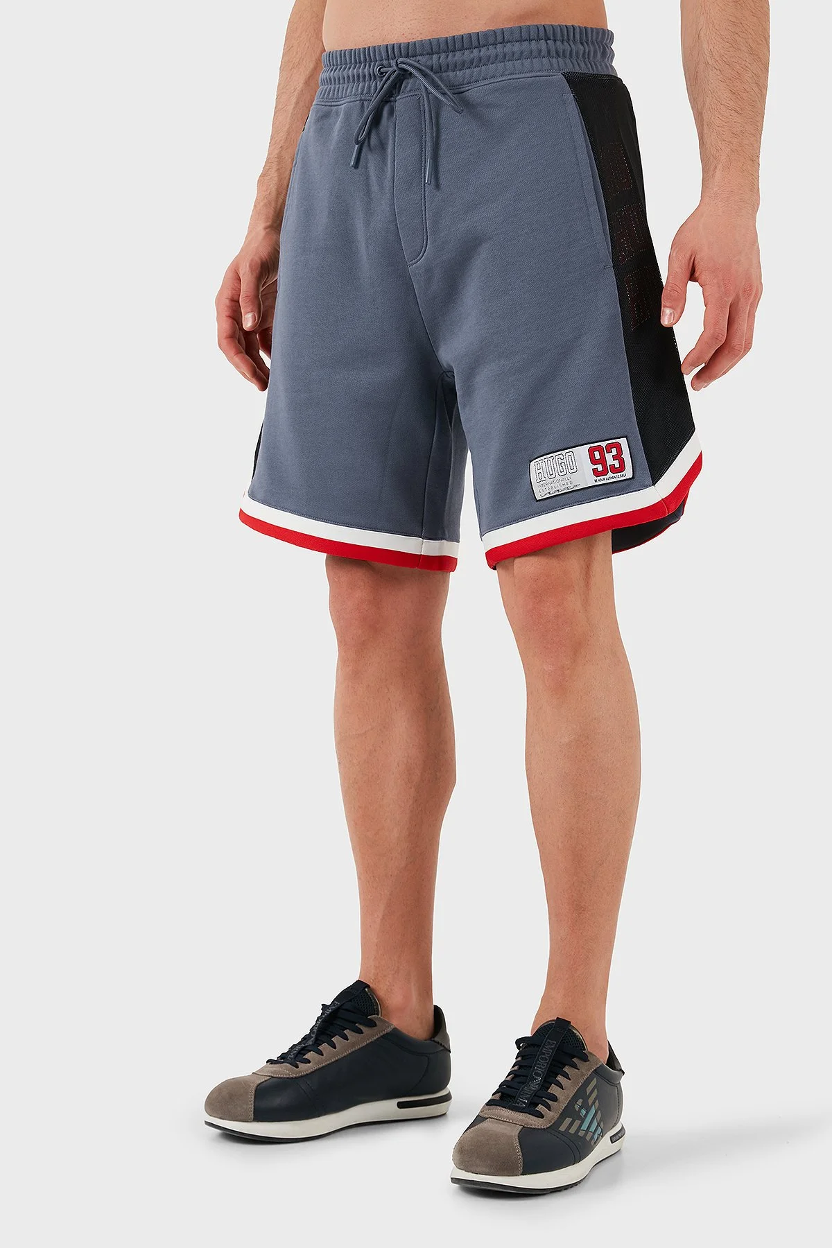 Hugo Şeritli % 100 Pamuk Relaxed Fit Normal Bel Erkek Short 50510163 462 MAVİ - 3