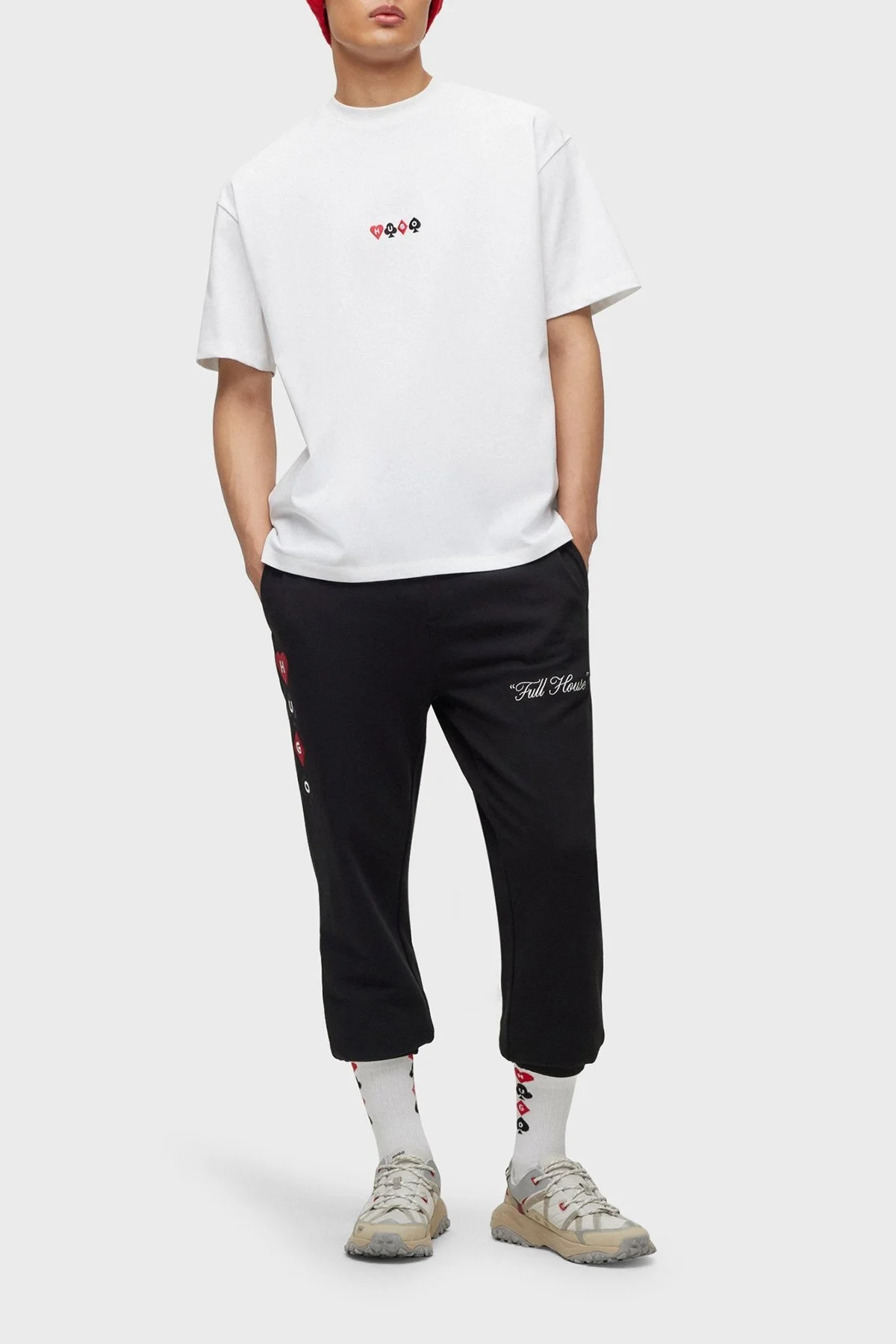 Hugo Sırt Baskılı Bisiklet Yaka % 100 Pamuk Oversize Erkek T Shirt 50499745 100 BEYAZ - 4