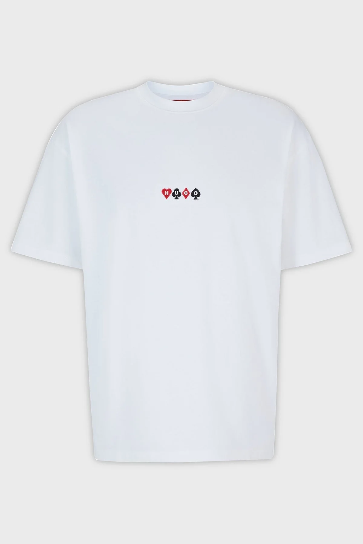 Hugo Sırt Baskılı Bisiklet Yaka % 100 Pamuk Oversize Erkek T Shirt 50499745 100 BEYAZ - 5