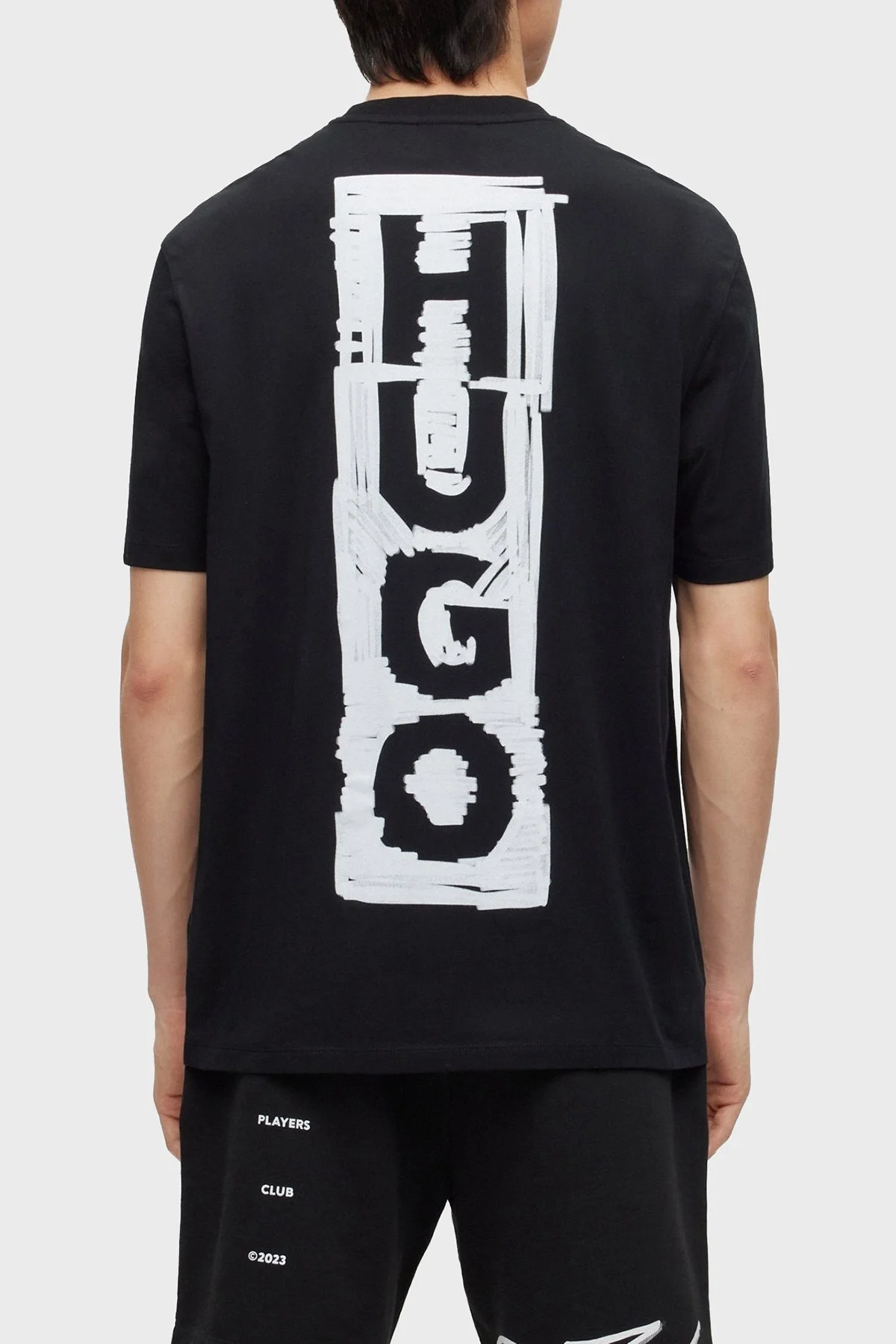Hugo Sırt Baskılı Pamuklu Relaxed Fit Bisiklet Yaka Erkek T Shirt 50493996 001 SİYAH - 1