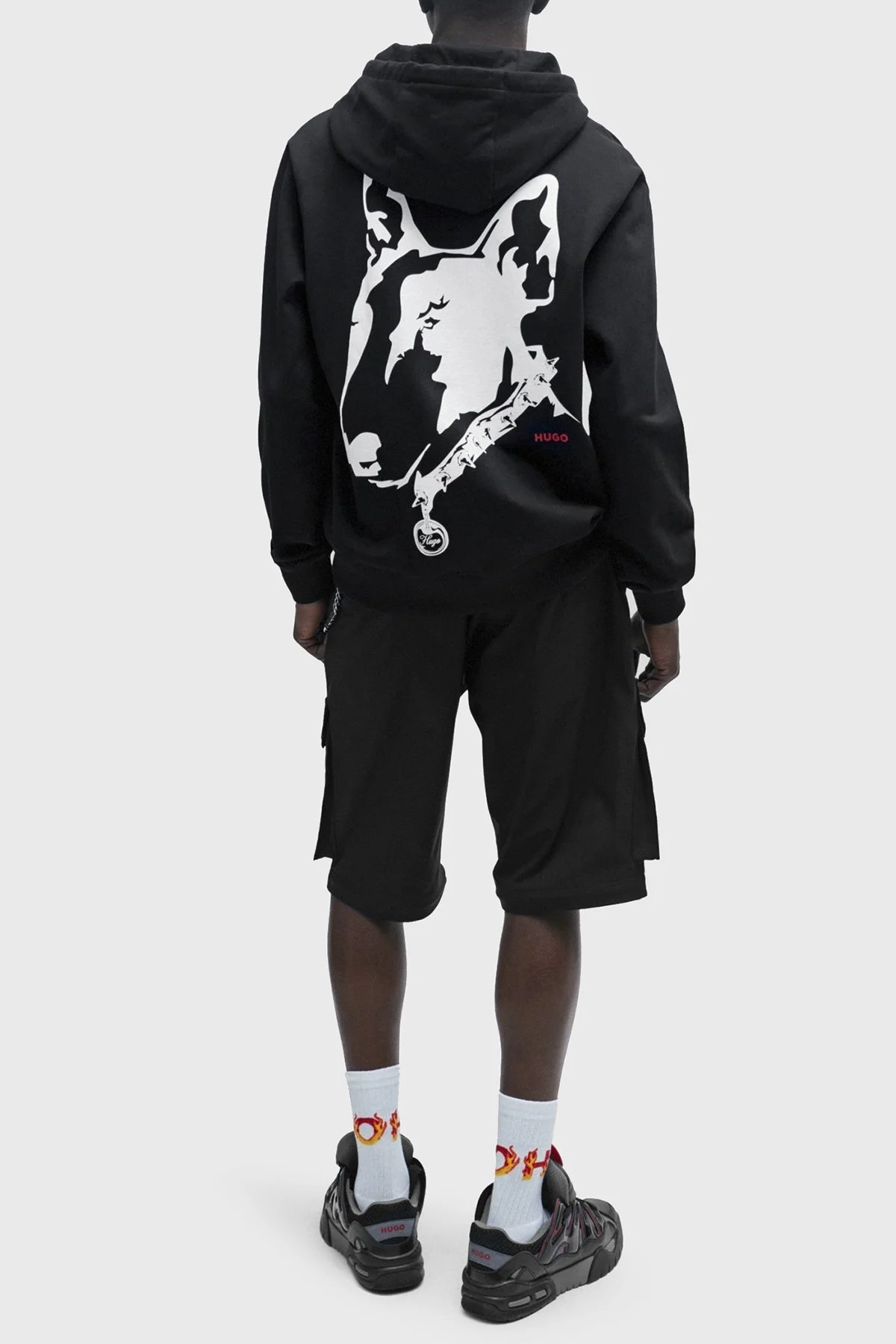 Hugo Sırt Baskılı Pamuklu Relaxed Fit Erkek Sweat 50509184 001 SİYAH - 1