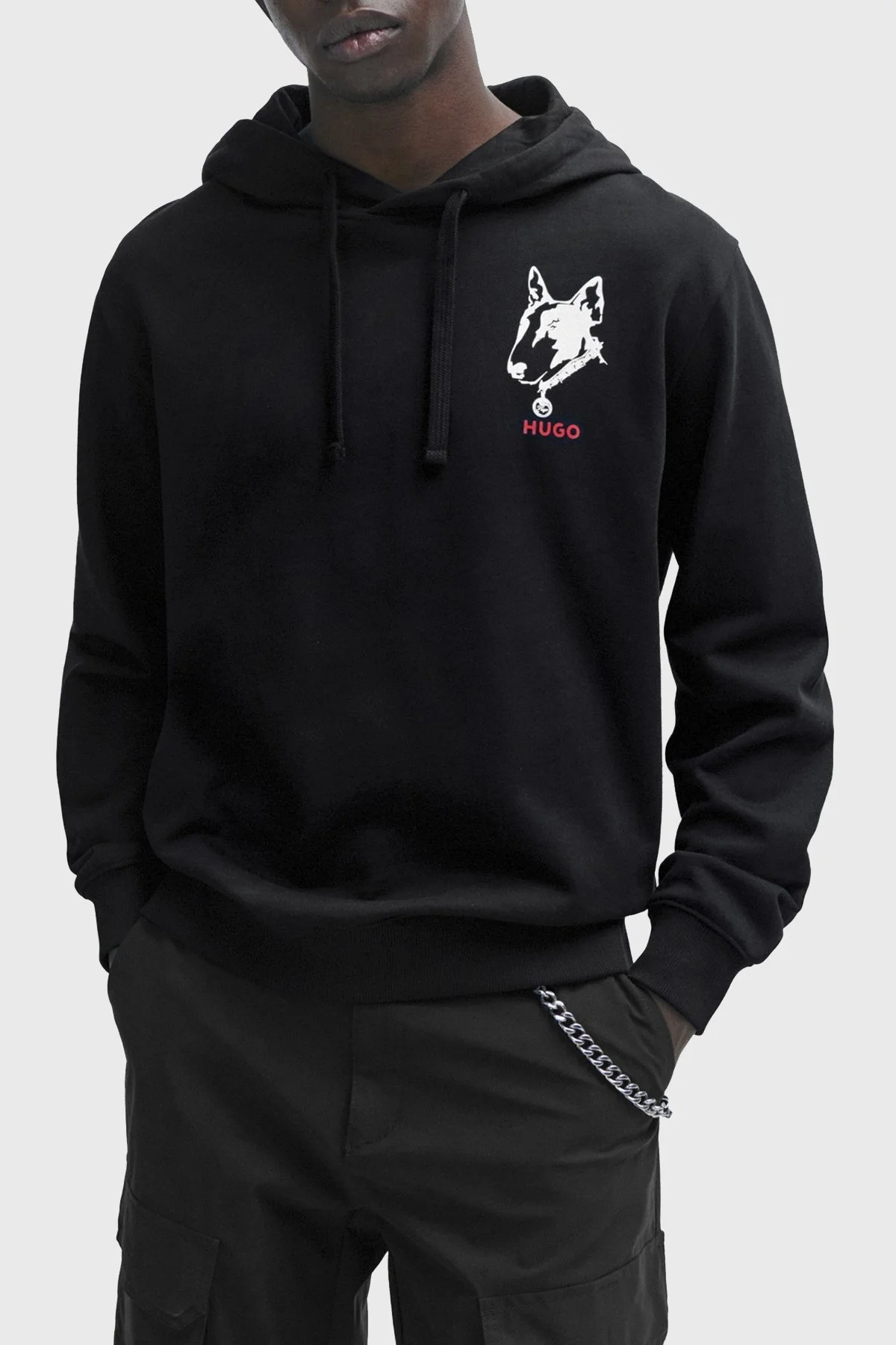 Hugo Sırt Baskılı Pamuklu Relaxed Fit Erkek Sweat 50509184 001 SİYAH - 2