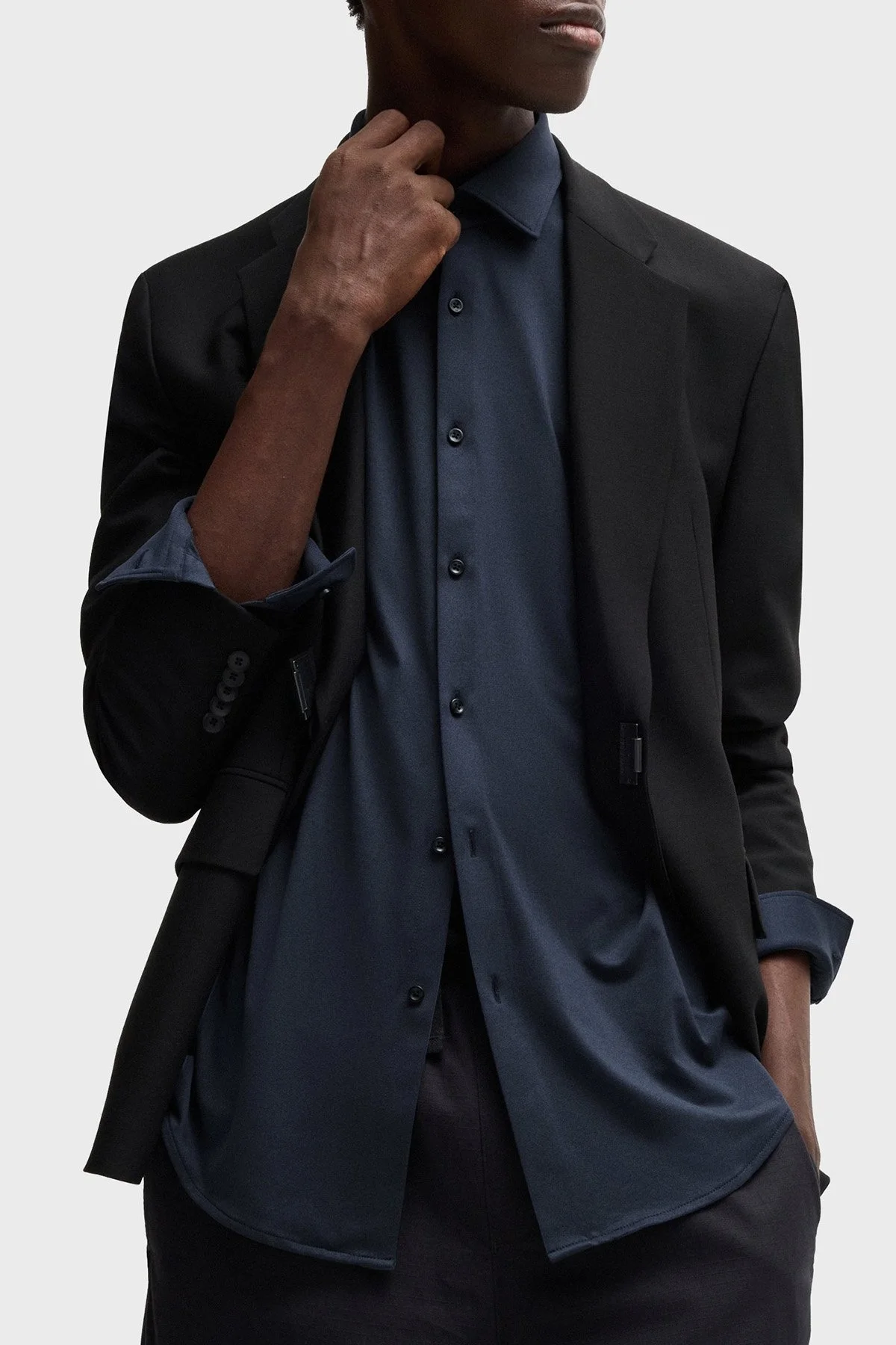 Hugo Slim Fit Jarse Erkek Gömlek 50519844 405 LACİVERT - 10