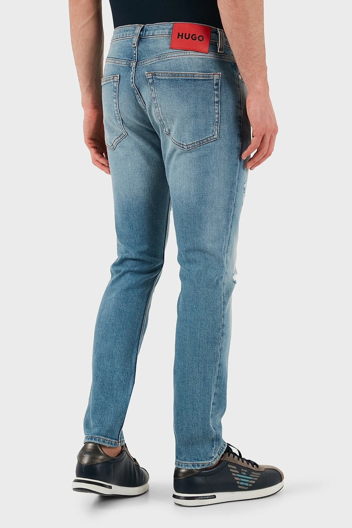 Hugo Slim Fit Normal Bel Dar Paça Jeans Erkek Kot Pantolon 50530602 440 AÇIK MAVİ - 7