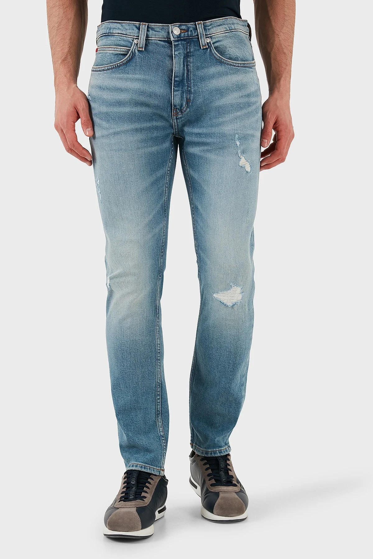 Hugo Slim Fit Normal Bel Dar Paça Jeans Erkek Kot Pantolon 50530602 440 AÇIK MAVİ - 1