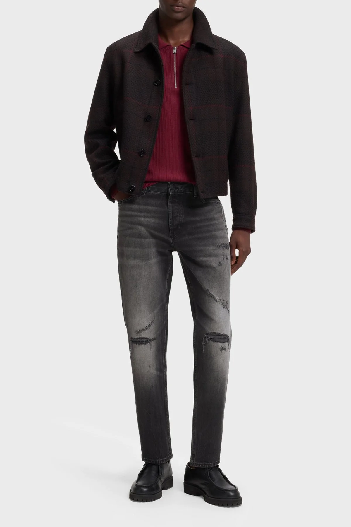 Hugo Straight Fit Yırtıklı Erkek Kot Pantolon 50568096 015 Koyu gri - 2