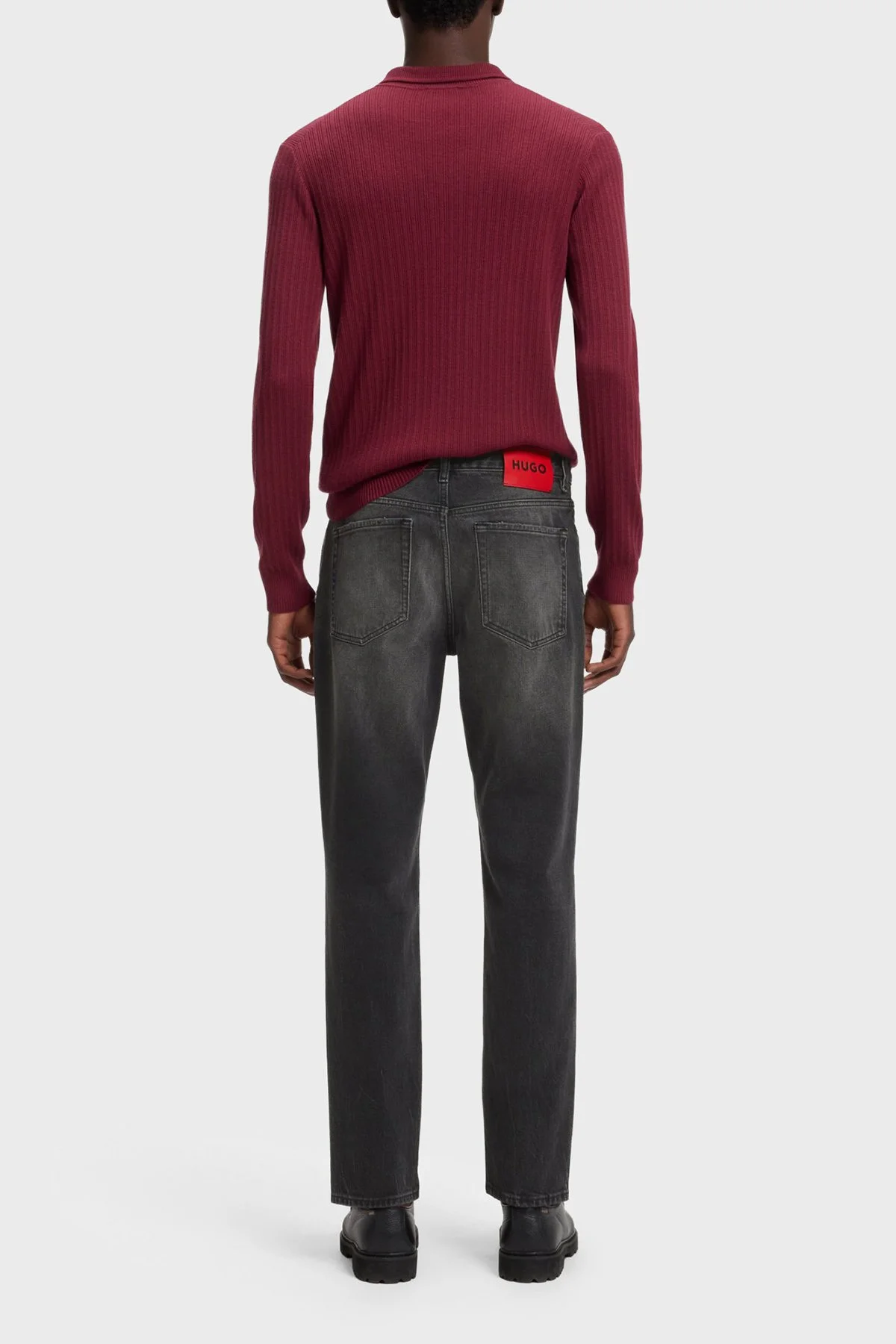 Hugo Straight Fit Yırtıklı Erkek Kot Pantolon 50568096 015 Koyu gri - 3