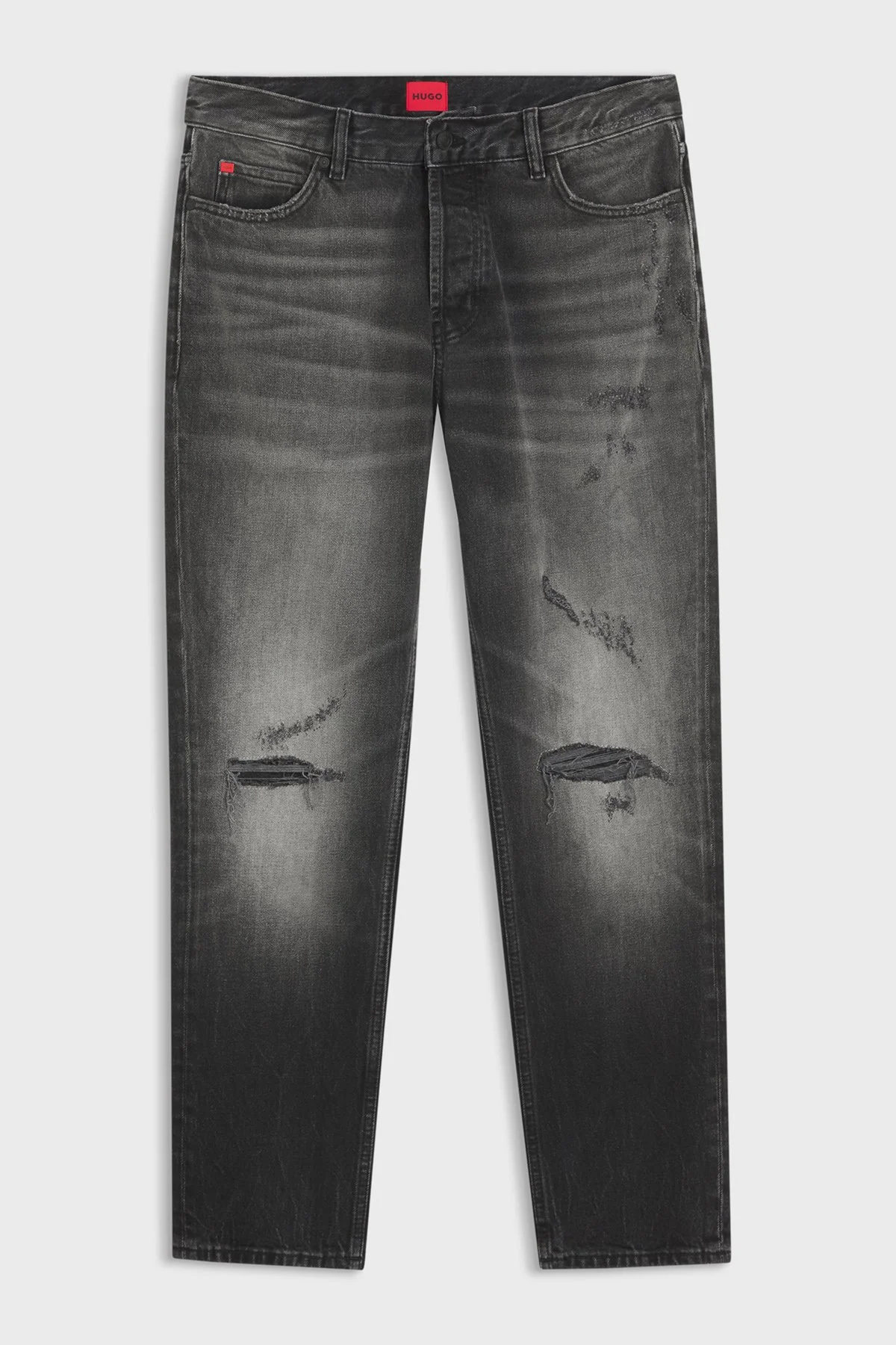 Hugo Straight Fit Yırtıklı Erkek Kot Pantolon 50568096 015 Koyu gri - 5