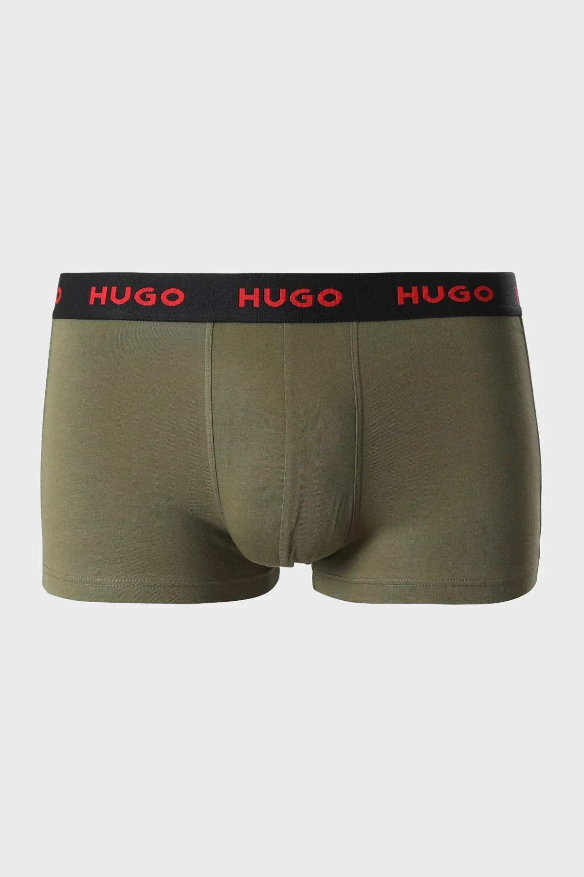 Hugo Streç Pamuklu 3 Pack Erkek Boxer 50480170 306 Siyah-Kırmızı-Haki - 3