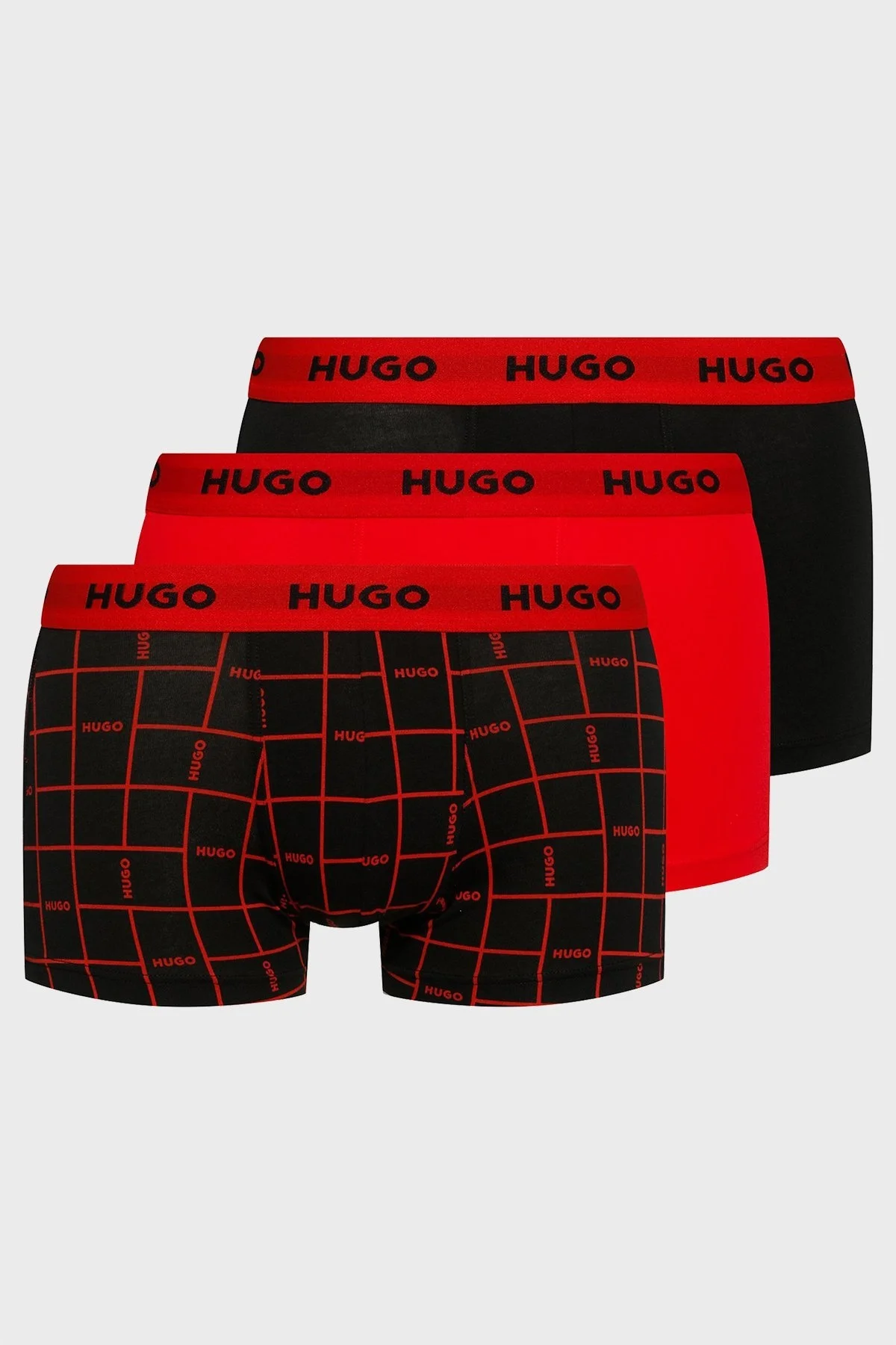 Hugo Streç Pamuklu 3 Pack Erkek Boxer 50480170 640 SİYAH - 1