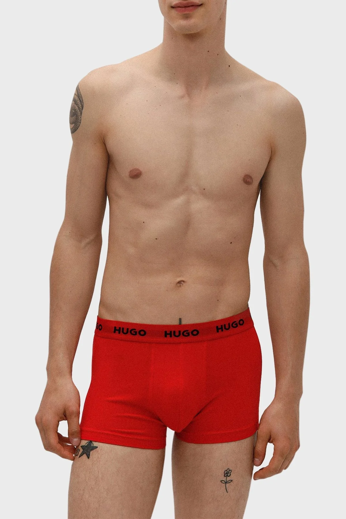 Hugo Streç Pamuklu 3 Pack Erkek Boxer 50480170 640 SİYAH - 3