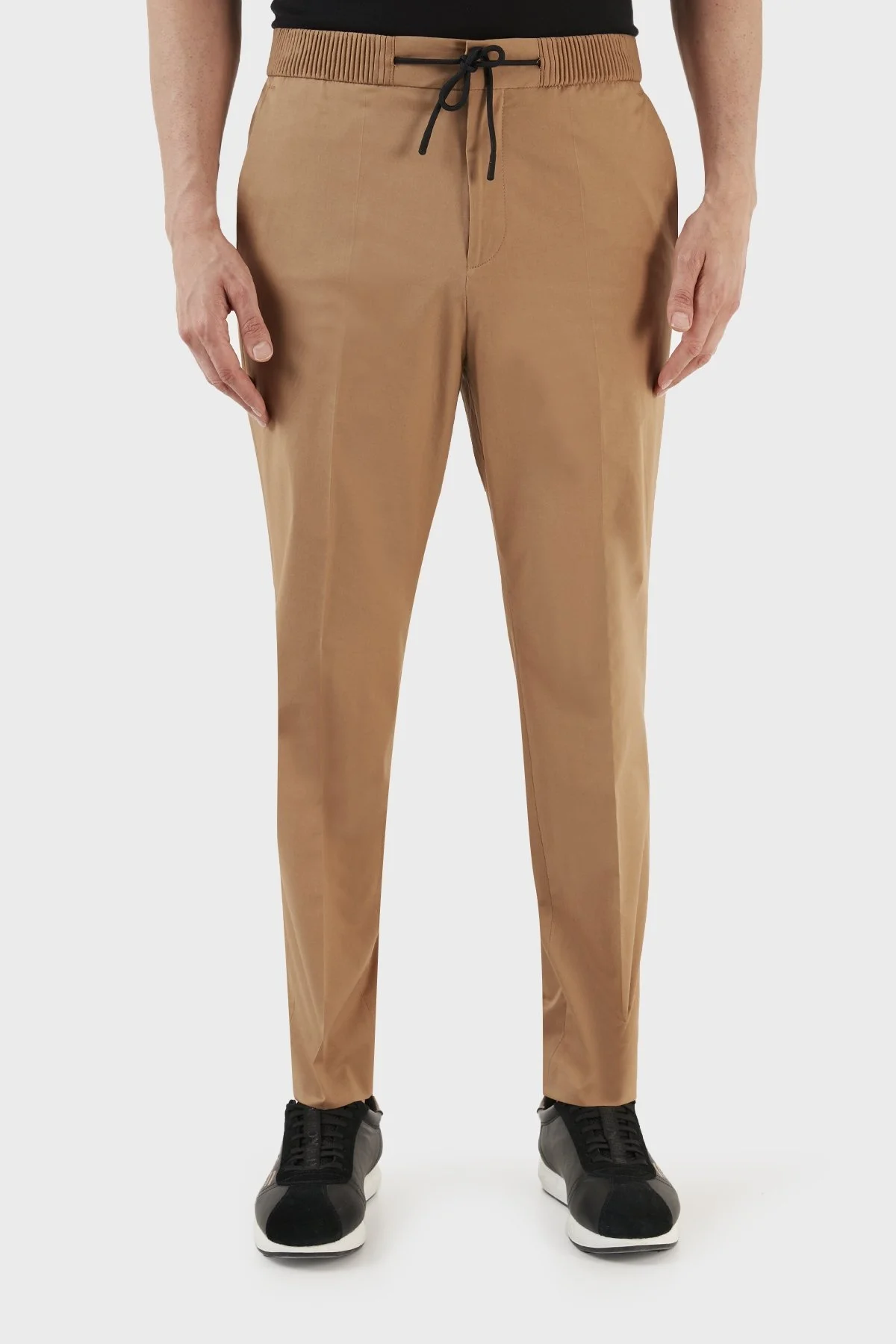 Hugo Streç Pamuklu Ekstra Slim Fit Beli Büzgü Bağlamalı Erkek Pantolon 50488035 231 KAHVE - 4