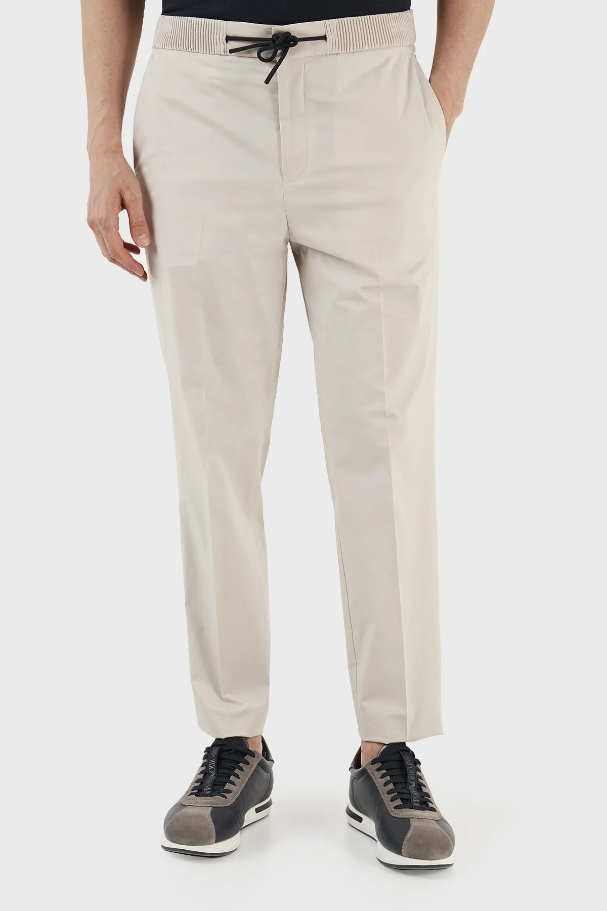 Hugo Streç Pamuklu Ekstra Slim Fit Beli Büzgü Bağlamalı Erkek Pantolon 50488035 272 AÇIK BEJ - 2