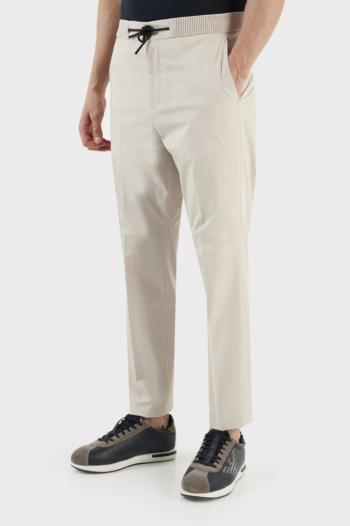 Hugo Streç Pamuklu Ekstra Slim Fit Beli Büzgü Bağlamalı Erkek Pantolon 50488035 272 AÇIK BEJ - 3