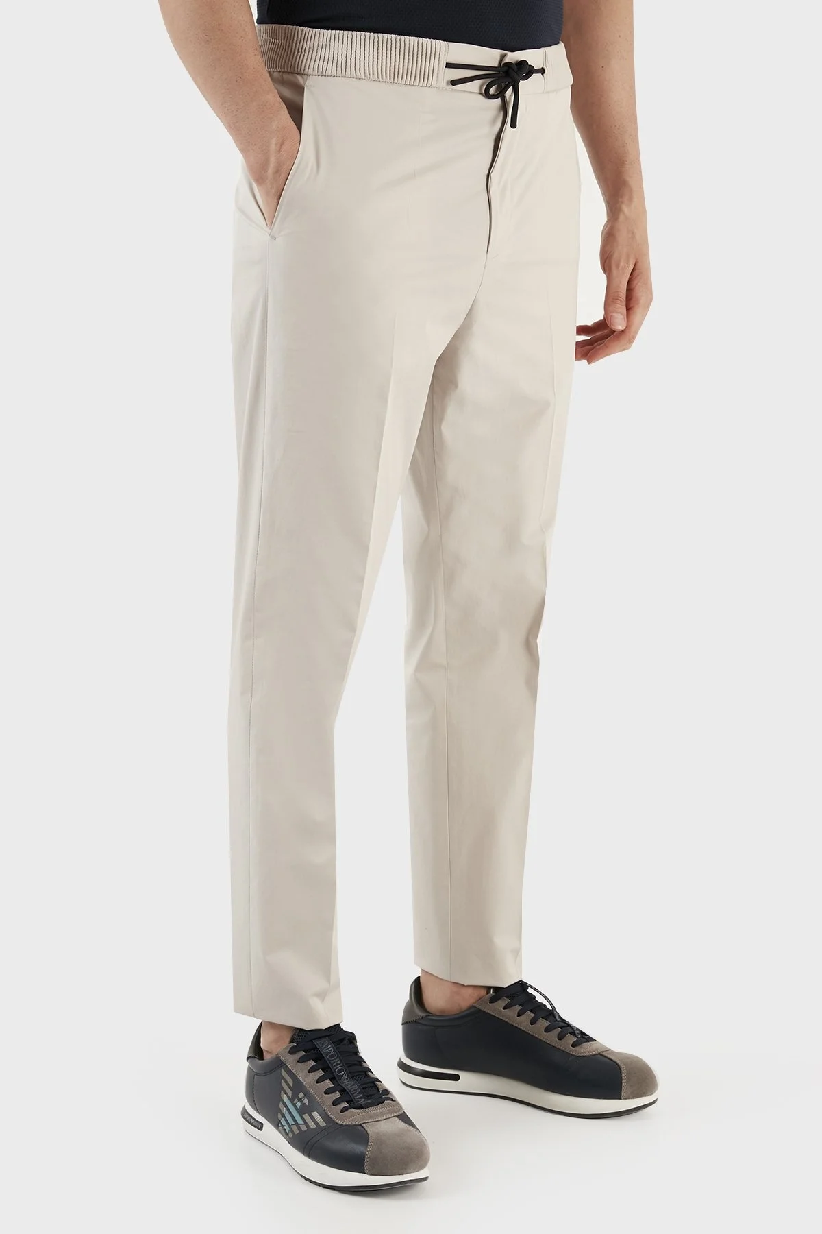 Hugo Streç Pamuklu Ekstra Slim Fit Beli Büzgü Bağlamalı Erkek Pantolon 50488035 272 AÇIK BEJ - 4