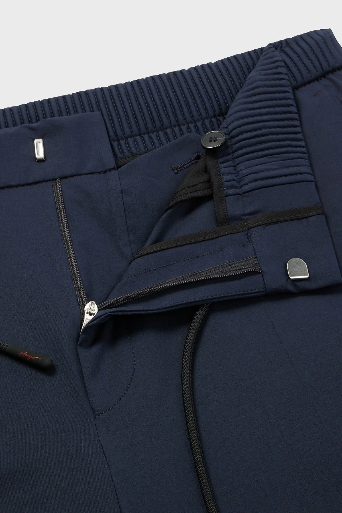 Hugo Streç Pamuklu Ekstra Slim Fit Beli Büzgü Bağlamalı Erkek Pantolon 50488035 405 LACİVERT - 5