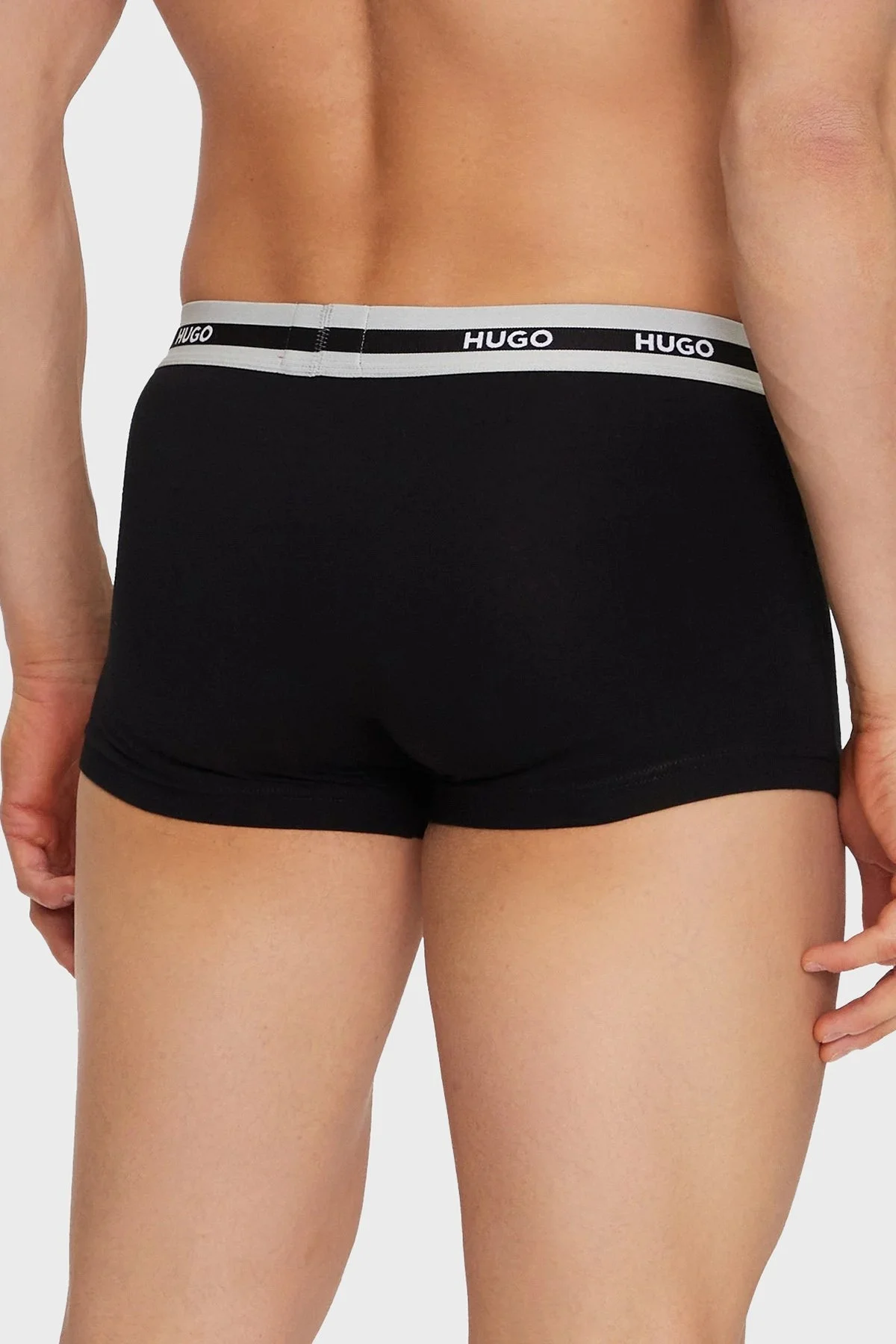 Hugo Streç Pamuklu Logo Baskılı 3 Pack Erkek Boxer 50492375 970 SİYAH - 3