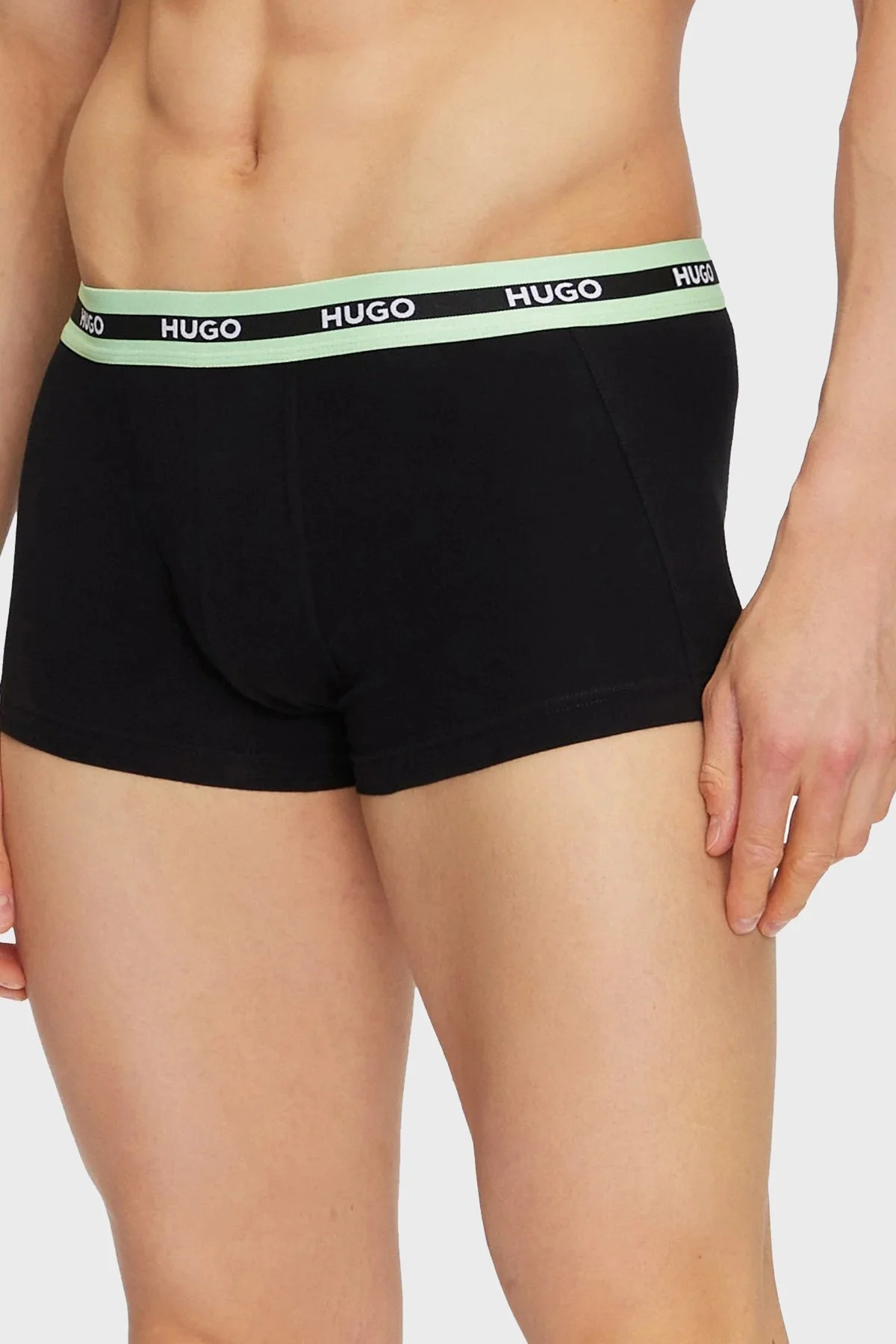 Hugo Streç Pamuklu Logo Baskılı 3 Pack Erkek Boxer 50492375 970 SİYAH - 4