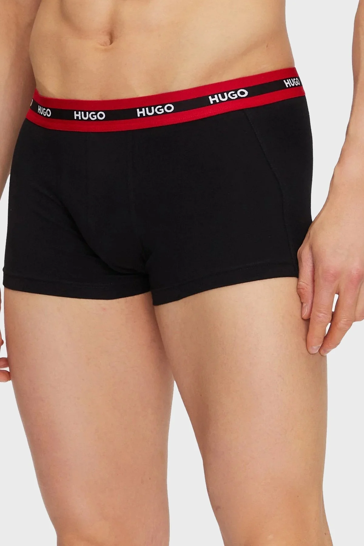 Hugo Streç Pamuklu Logo Baskılı 3 Pack Erkek Boxer 50492375 970 SİYAH - 5