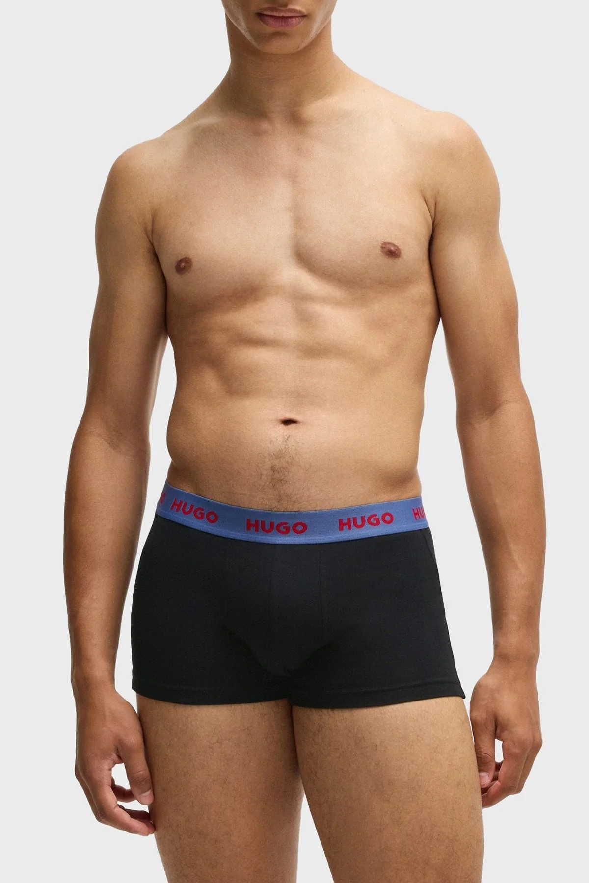 Hugo Streç Pamuklu Logolu 3 Pack Erkek Boxer 50532611 968 SİYAH - 2
