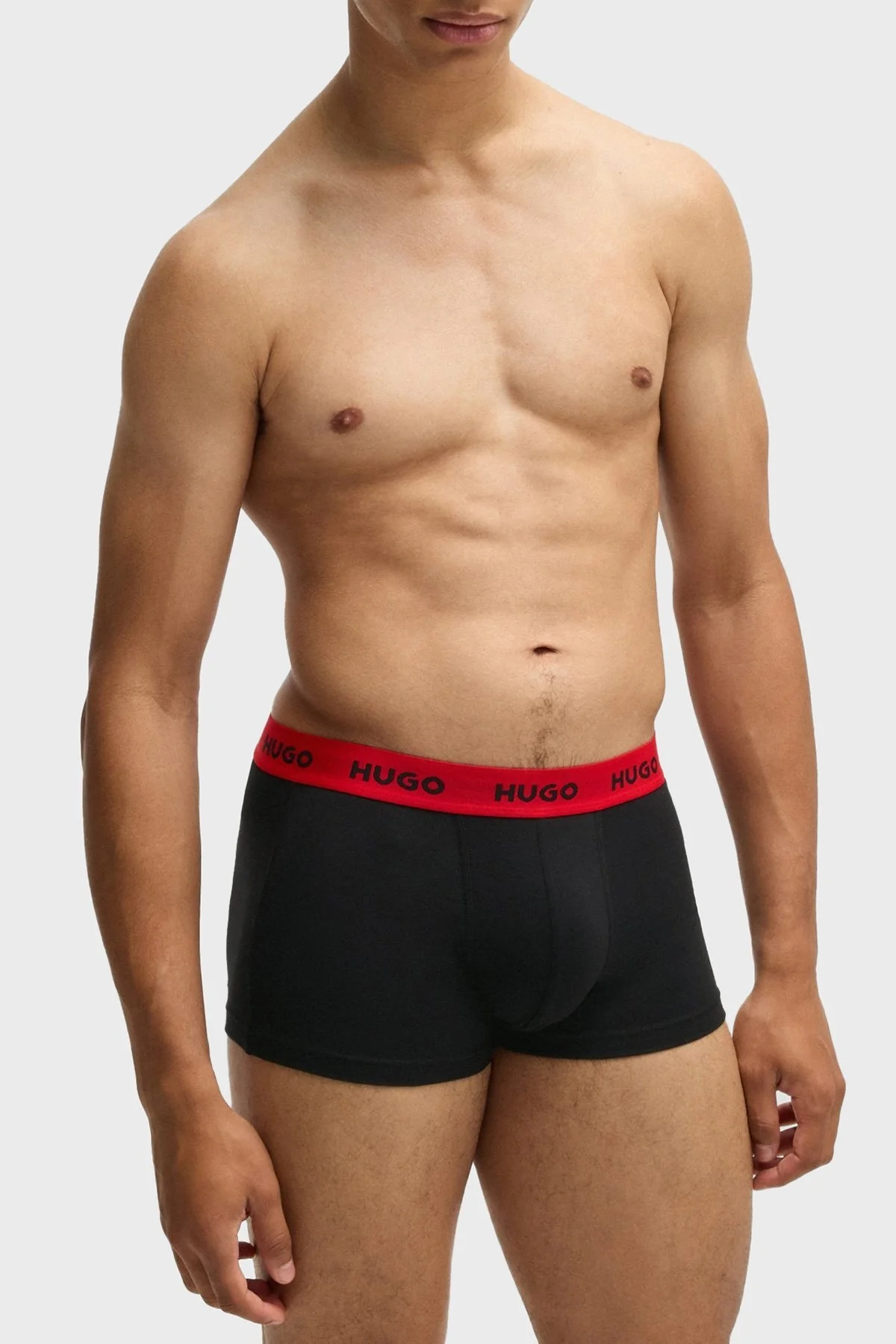 Hugo Streç Pamuklu Logolu 3 Pack Erkek Boxer 50532611 968 SİYAH - 3