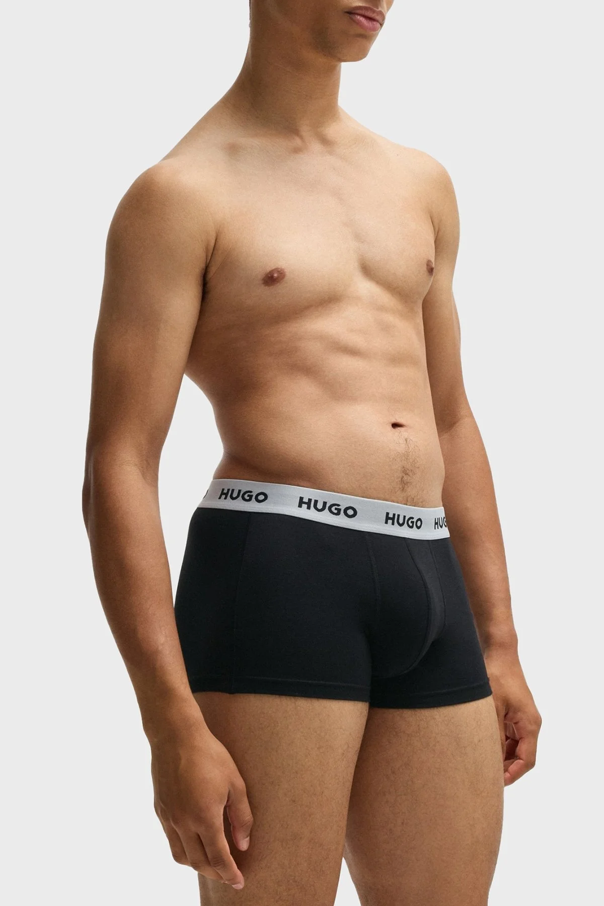 Hugo Streç Pamuklu Logolu 3 Pack Erkek Boxer 50532611 968 SİYAH - 4